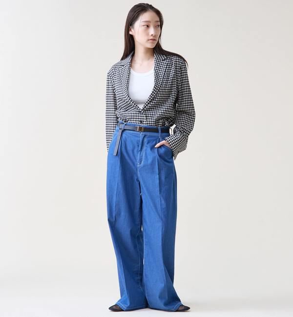 TIARA「ギンガムチェックブラウスジャケット」|テーラードジャケット|