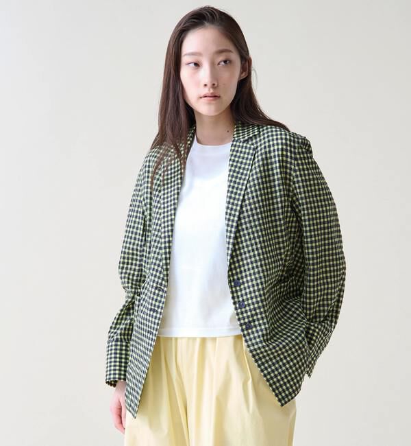 TIARA「ギンガムチェックブラウスジャケット」|テーラードジャケット|