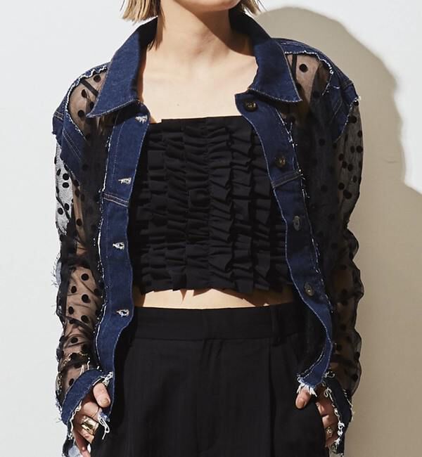 A_「【THE FLATS/ザフラッツ】FRILL TOPS」|その他|ブラック