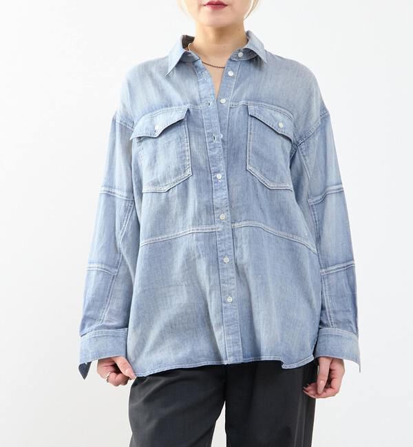 SOFFITTO「シアーデニムシャツ」|シャツ・ブラウス|ケミカルウォッシュ