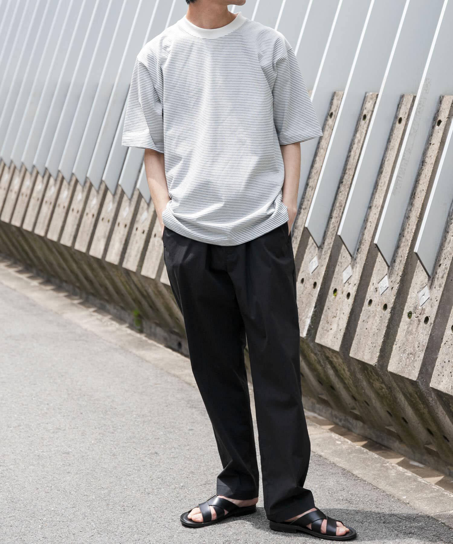 URBAN RESEARCH DOORS「FORK&SPOON　ボーダープレーティングショートスリーブTシャツ」|Tシャツ・カットソー|