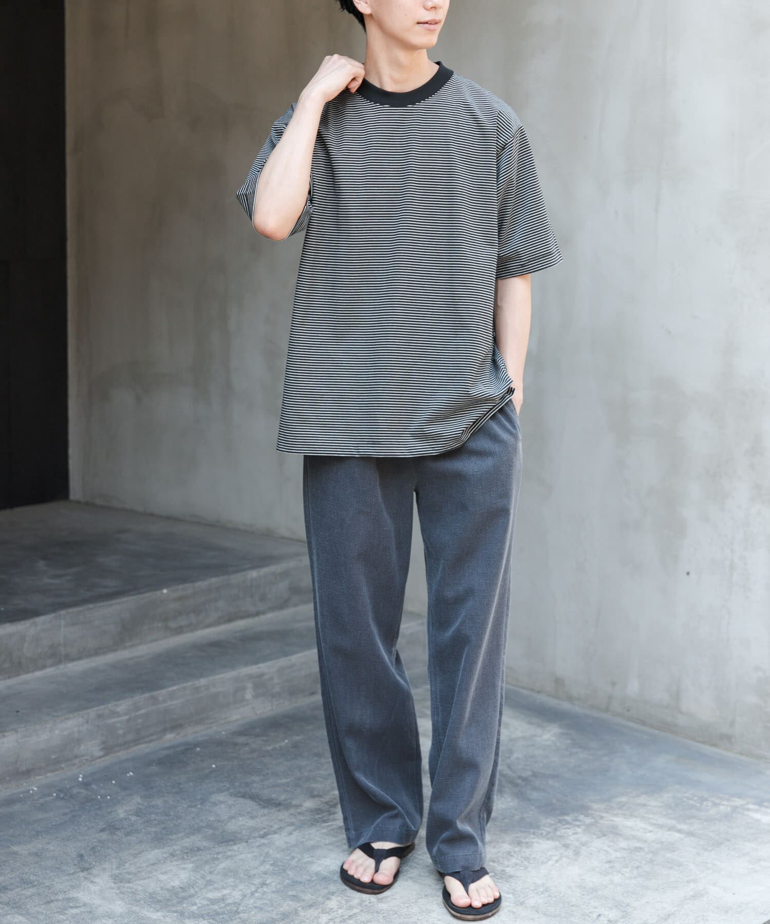 URBAN RESEARCH DOORS「FORK&SPOON　ボーダープレーティングショートスリーブTシャツ」|Tシャツ・カットソー|