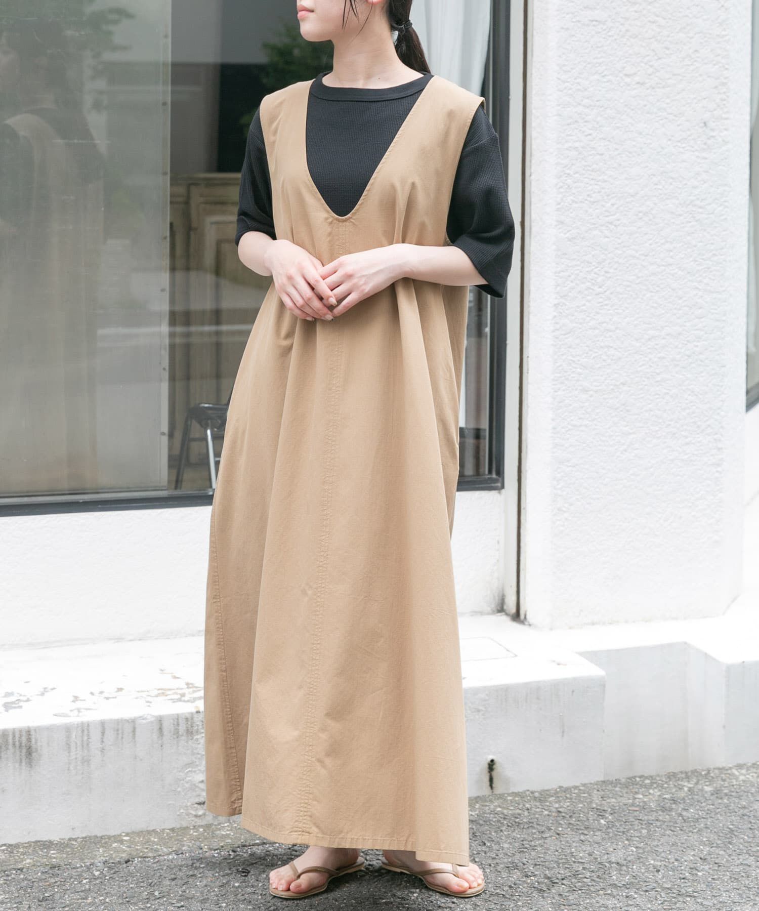 URBAN RESEARCH DOORS「FORK&SPOON　テントラインUネックワンピース」|ワンピース|