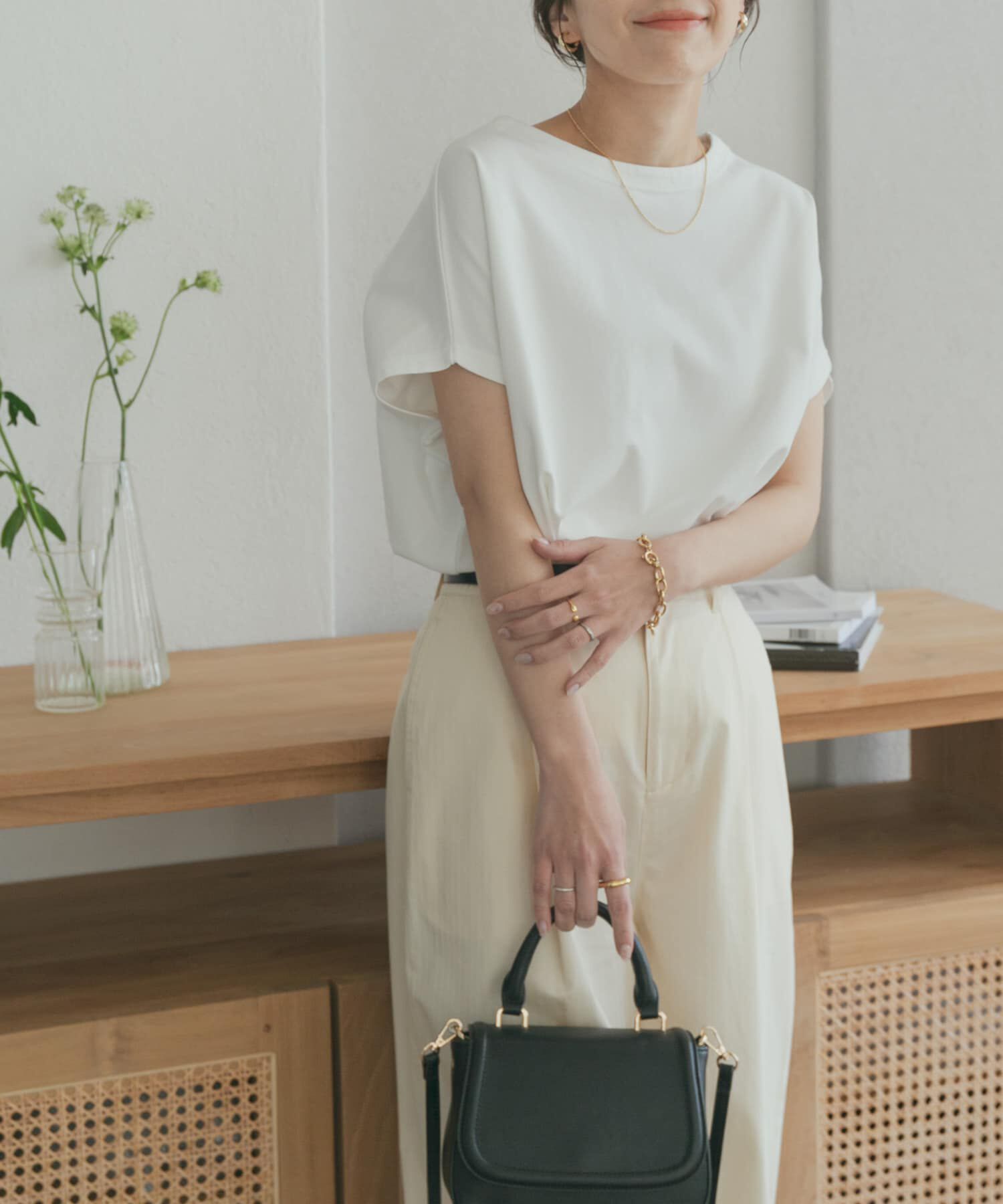 URBAN RESEARCH DOORS「『UR TECH ひやサラクール』ドライコットンボートネックプルオーバー」|Tシャツ・カットソー|