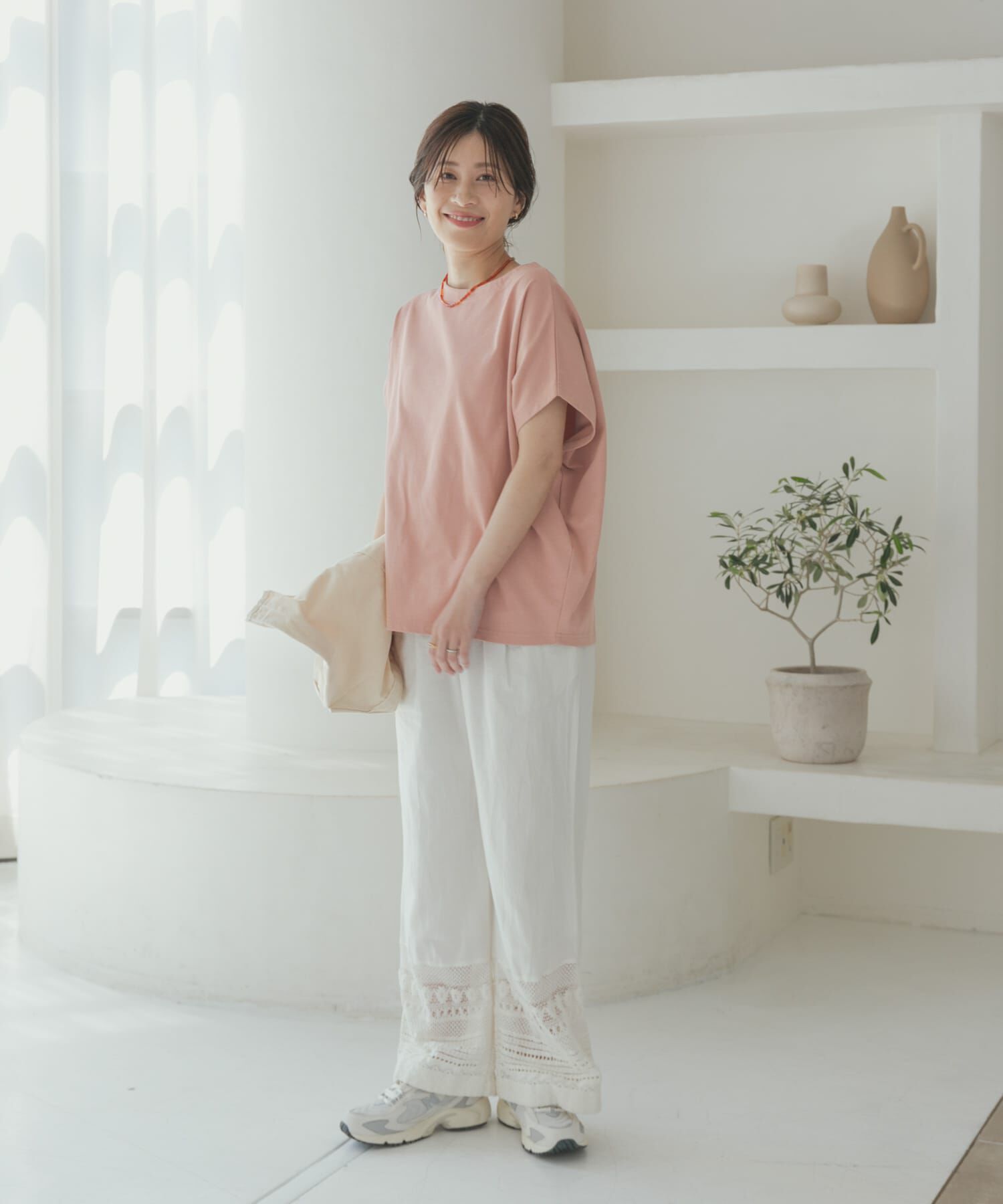 URBAN RESEARCH DOORS「『UR TECH ひやサラクール』ドライコットンボートネックプルオーバー」|Tシャツ・カットソー|