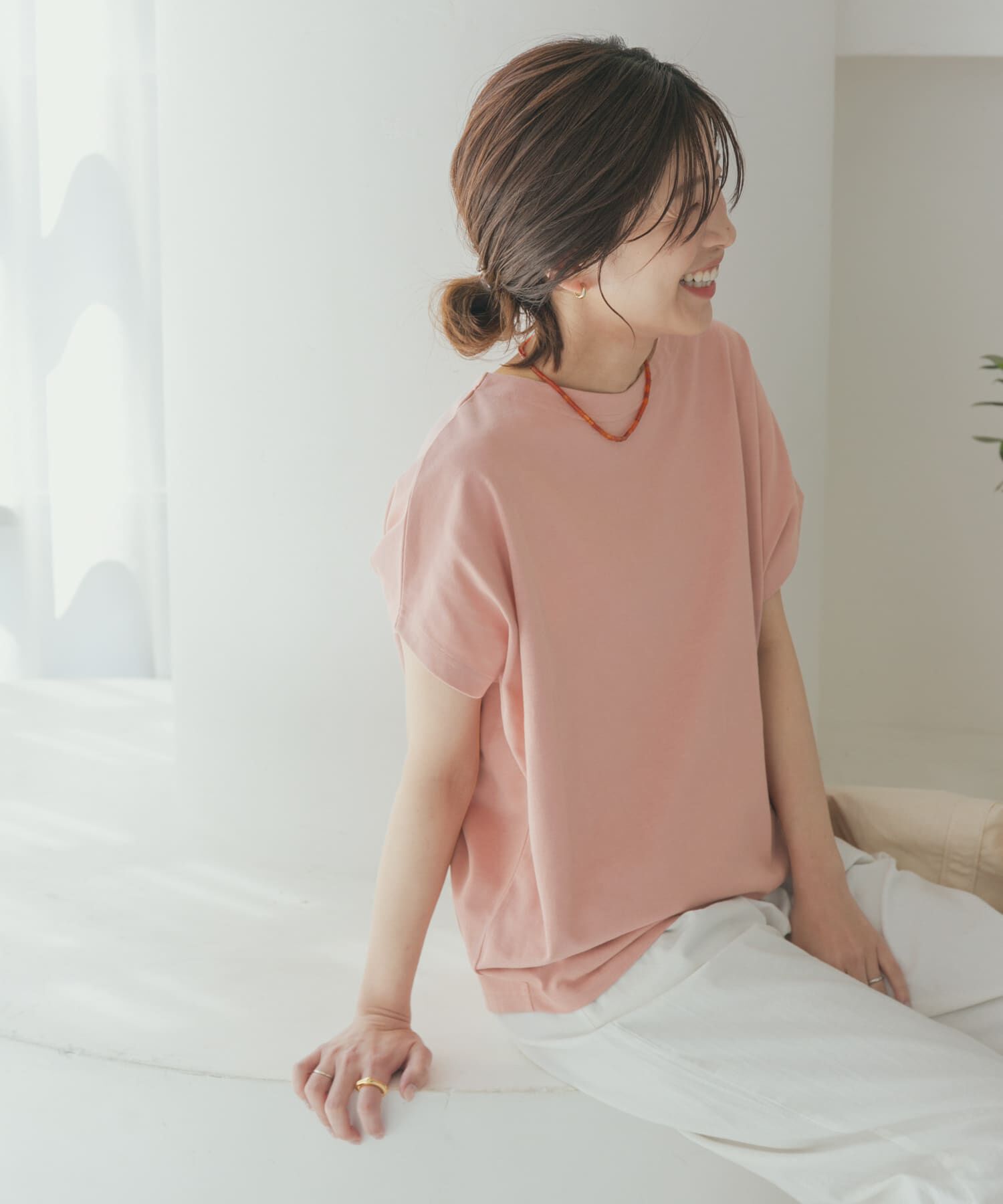 URBAN RESEARCH DOORS「『UR TECH ひやサラクール』ドライコットンボートネックプルオーバー」|Tシャツ・カットソー|