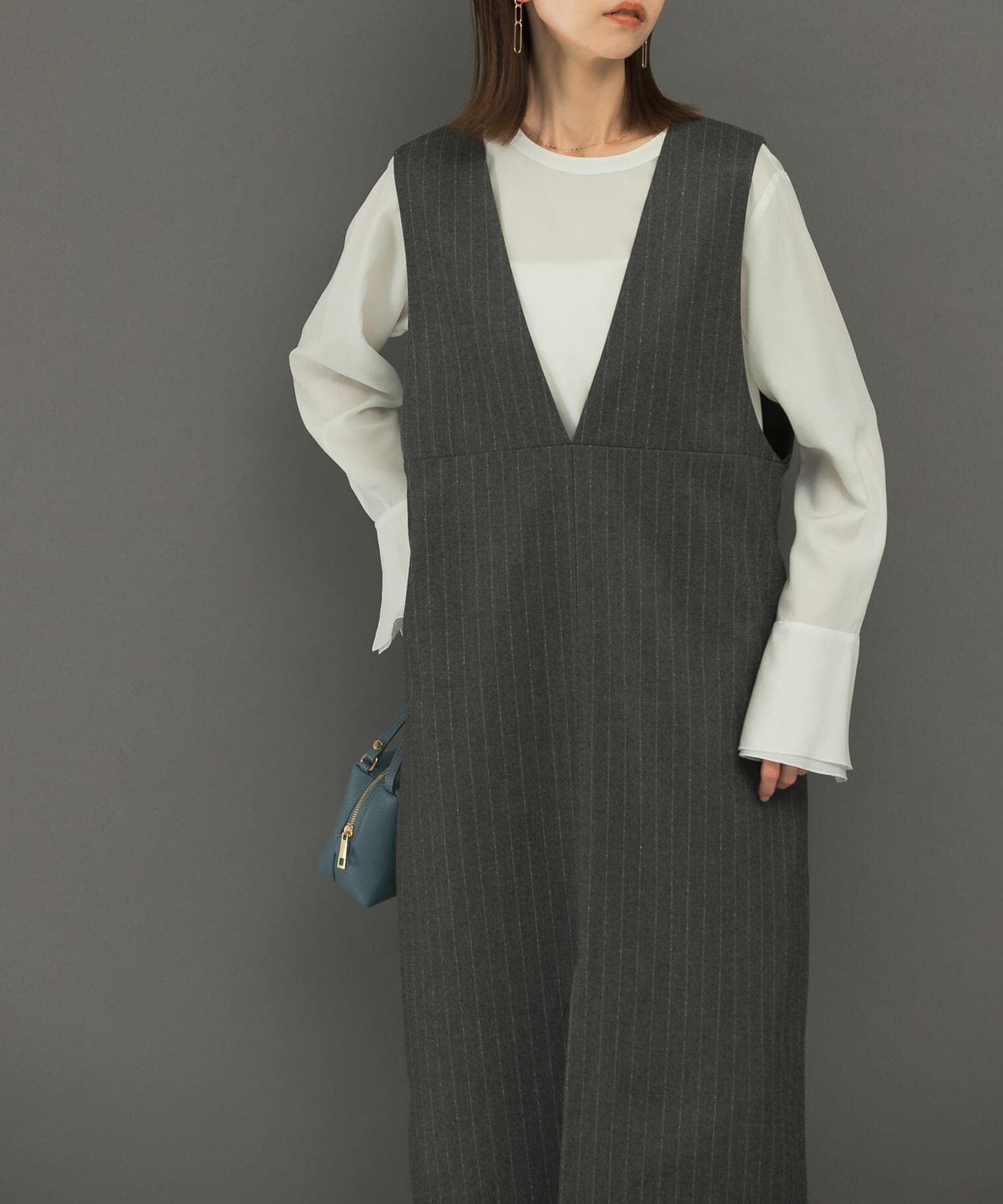 URBAN RESEARCH ROSSO「ディープVネックストライプワンピース」|ワンピース|