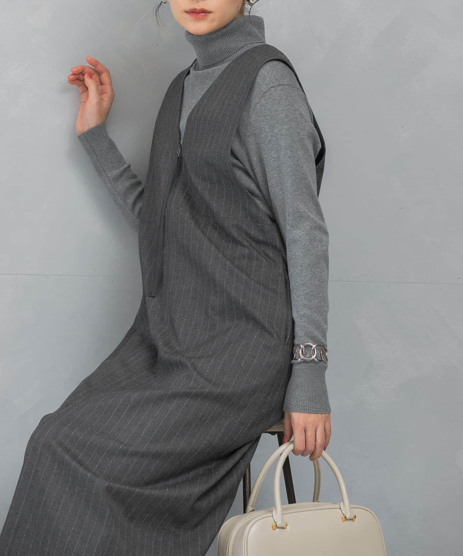 URBAN RESEARCH ROSSO「ディープVネックストライプワンピース」|ワンピース|