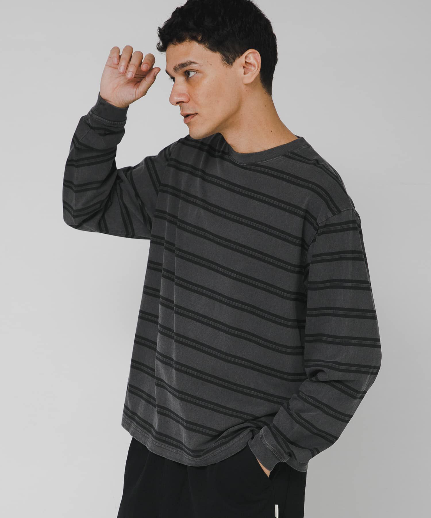 Sonny Label 「ピグメントボーダーロングスリーブTシャツ」|Tシャツ・カットソー|