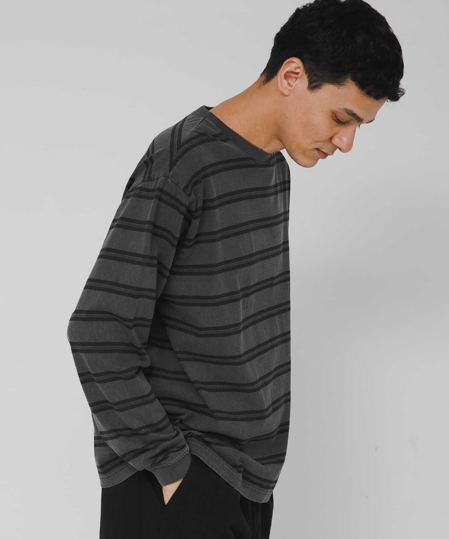 Sonny Label 「ピグメントボーダーロングスリーブTシャツ」|Tシャツ・カットソー|