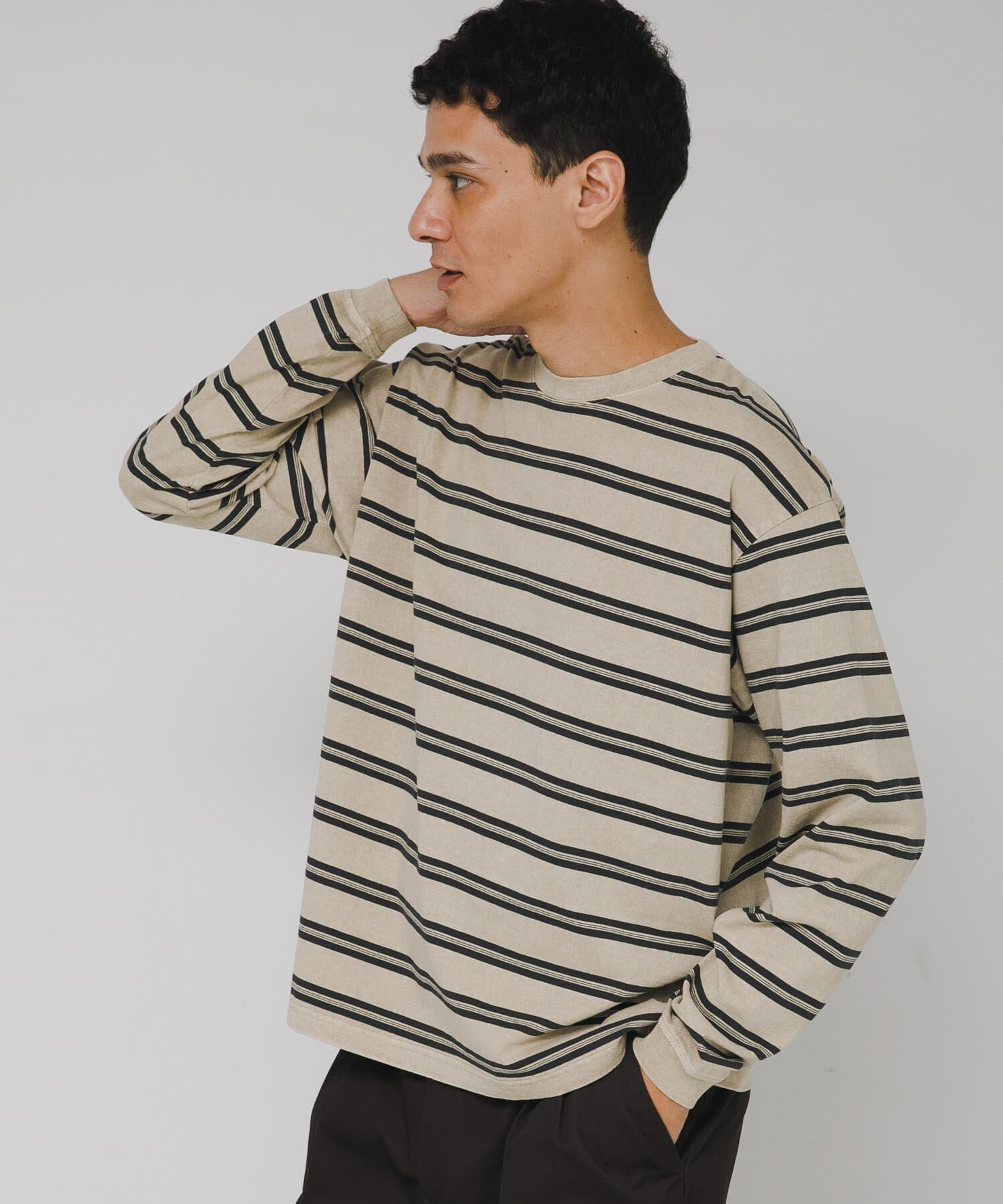 Sonny Label 「ピグメントボーダーロングスリーブTシャツ」|Tシャツ・カットソー|