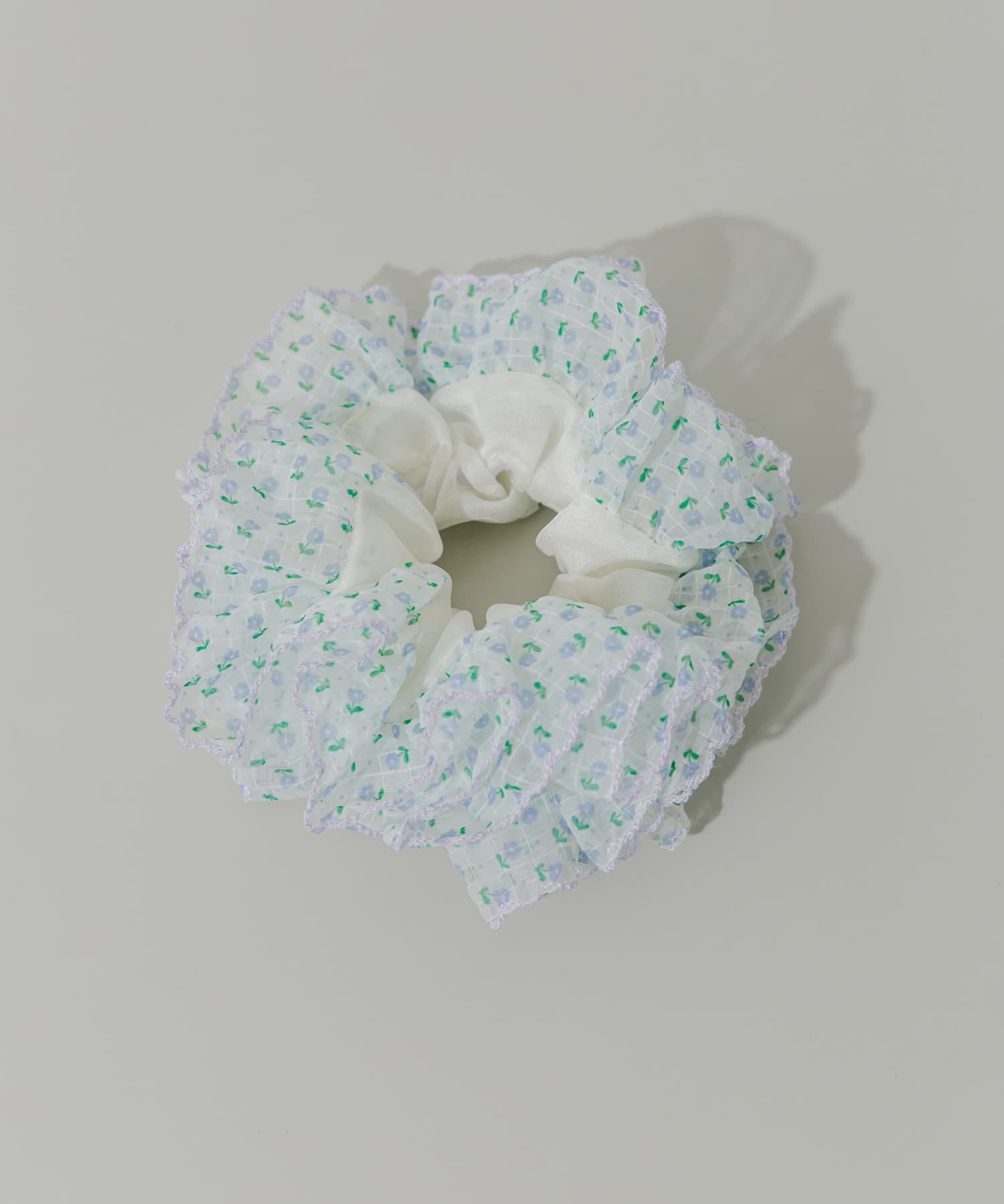 SMELLY「ミニフラワーシアーボリュームシュシュ」|ヘアゴム・シュシュ|ブルー系その他