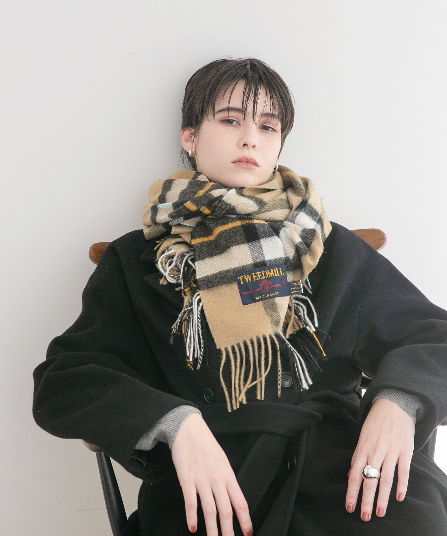 URBAN RESEARCH「TWEED MILL　Lambs wool stole」|マフラー|