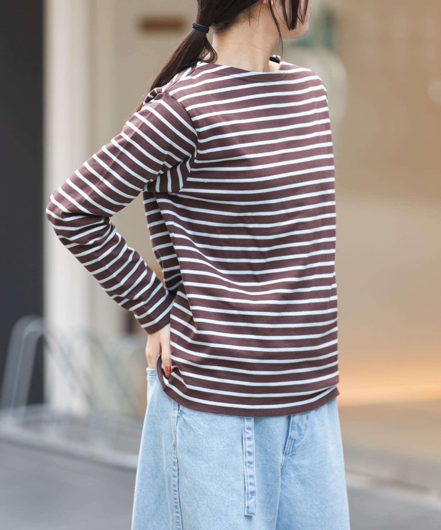 URBAN RESEARCH DOORS「FORK&SPOON　ボートネックボーダー」|Tシャツ・カットソー|