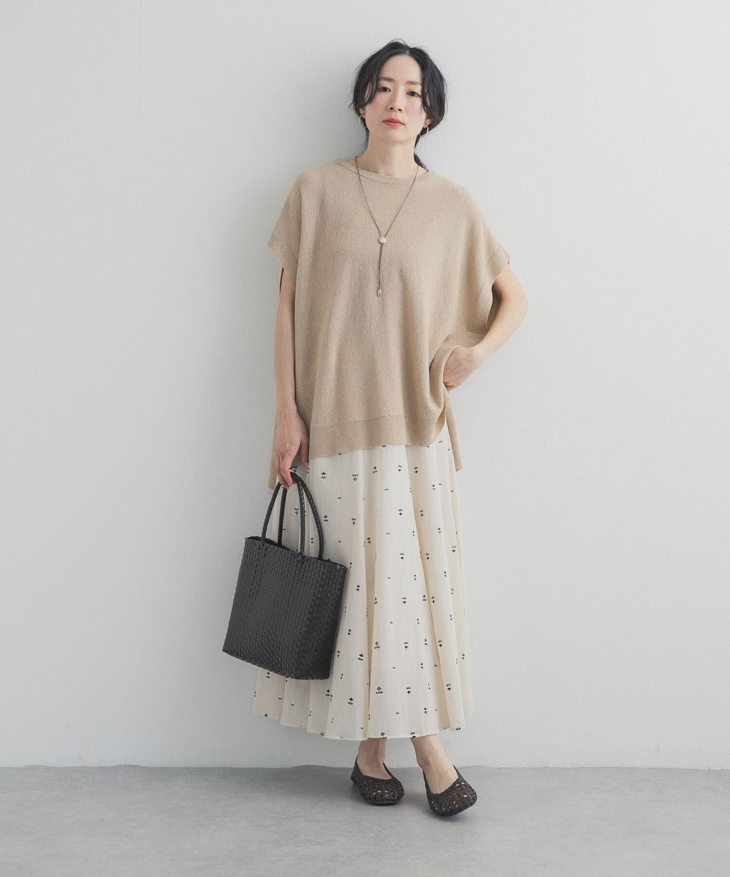 URBAN RESEARCH DOORS「小柄ダマスクプリントフレアスカート」|スカート|