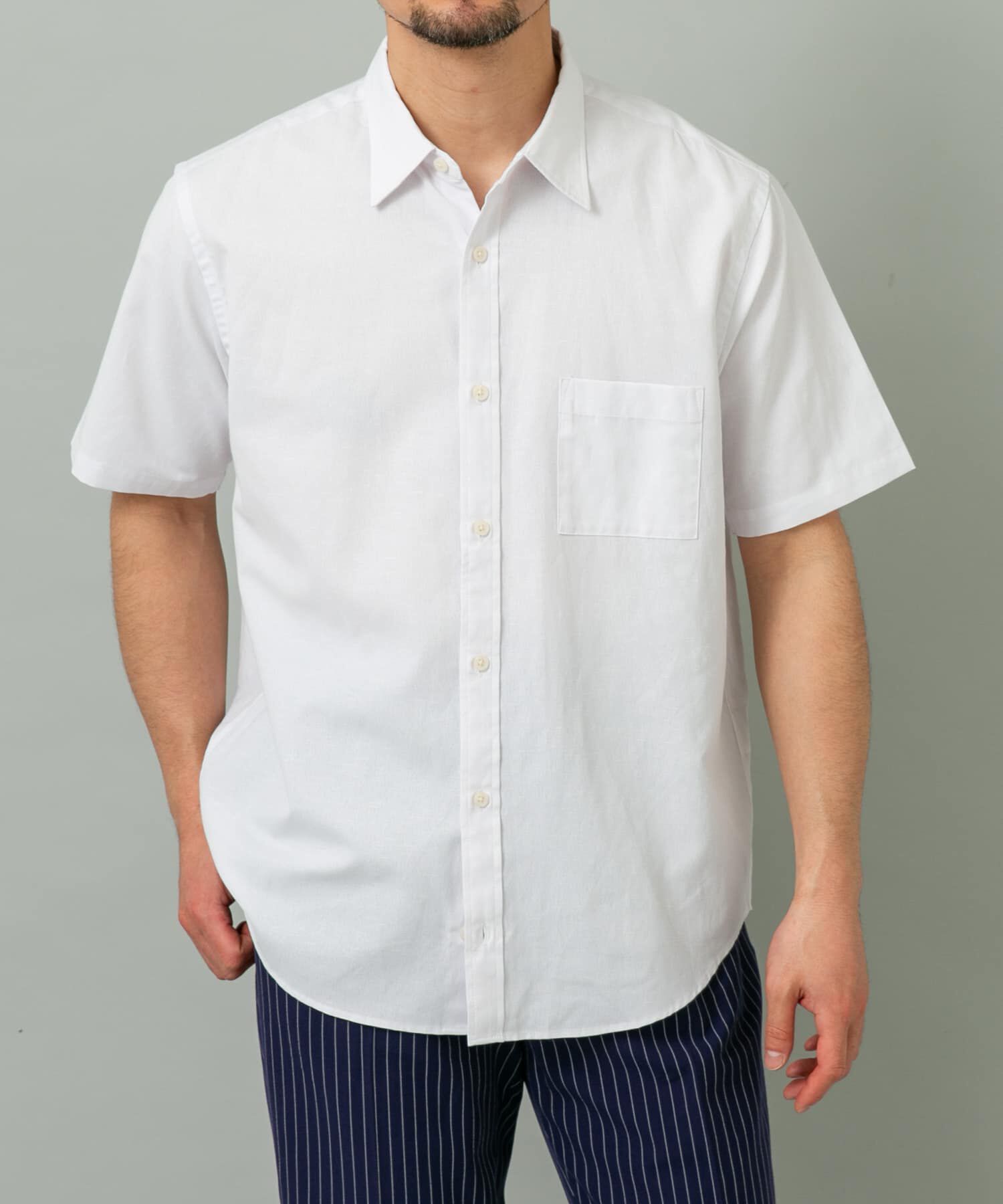 URBAN RESEARCH ROSSO「『イージーケア / XLサイズあり』ハイパフォーマンスリネン半袖シャツ」|シャツ・ブラウス|