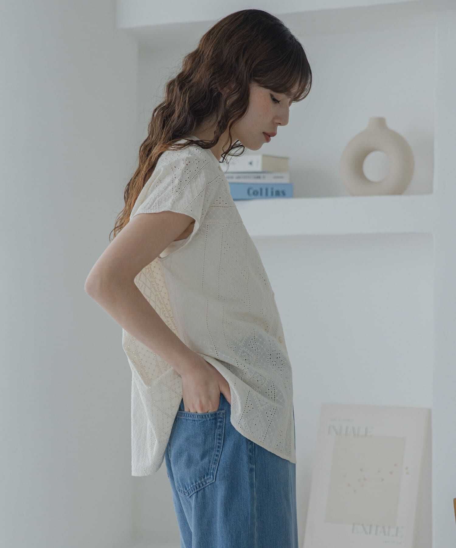 Sonny Label 「バンドカラーコットンレースシャツ」|シャツ・ブラウス|