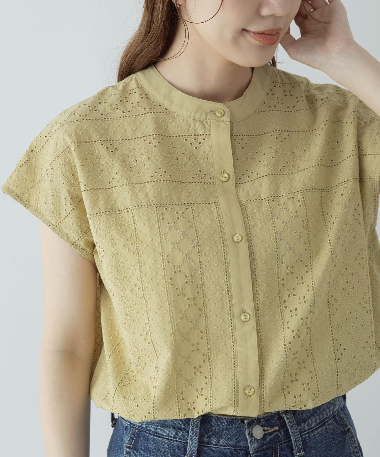 Sonny Label 「バンドカラーコットンレースシャツ」|シャツ・ブラウス|