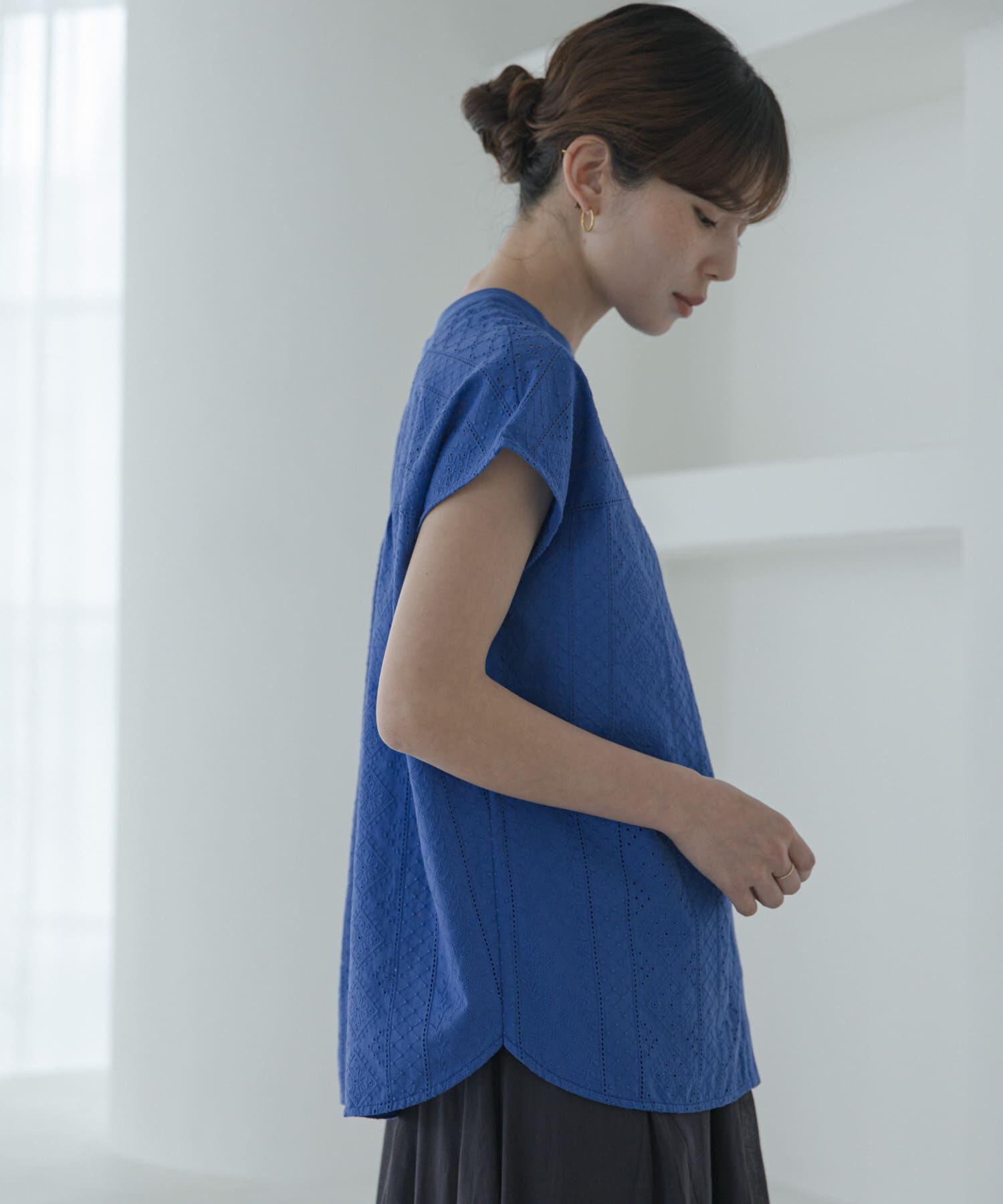 Sonny Label 「バンドカラーコットンレースシャツ」|シャツ・ブラウス|