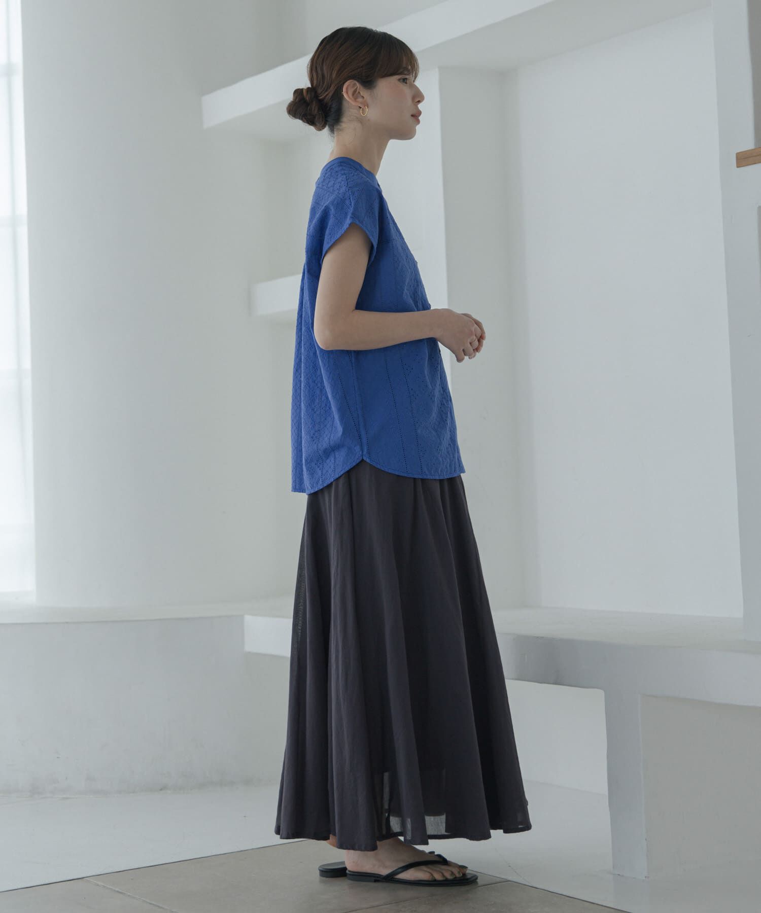 Sonny Label 「バンドカラーコットンレースシャツ」|シャツ・ブラウス|