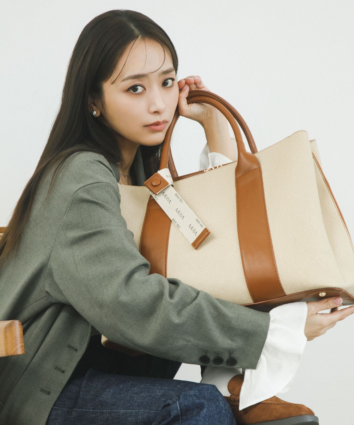 RODE SKO「『別注』AJUGA.&times;RODE SKO　ロゴリボン付ビッグトート」|トートバッグ|