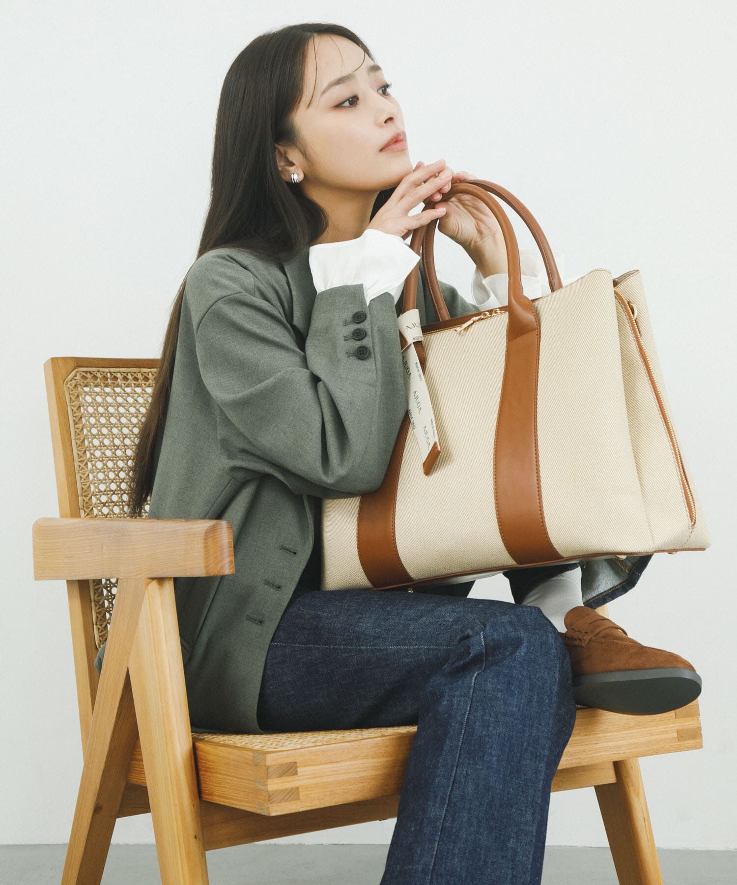 RODE SKO「『別注』AJUGA.&times;RODE SKO　ロゴリボン付ビッグトート」|トートバッグ|