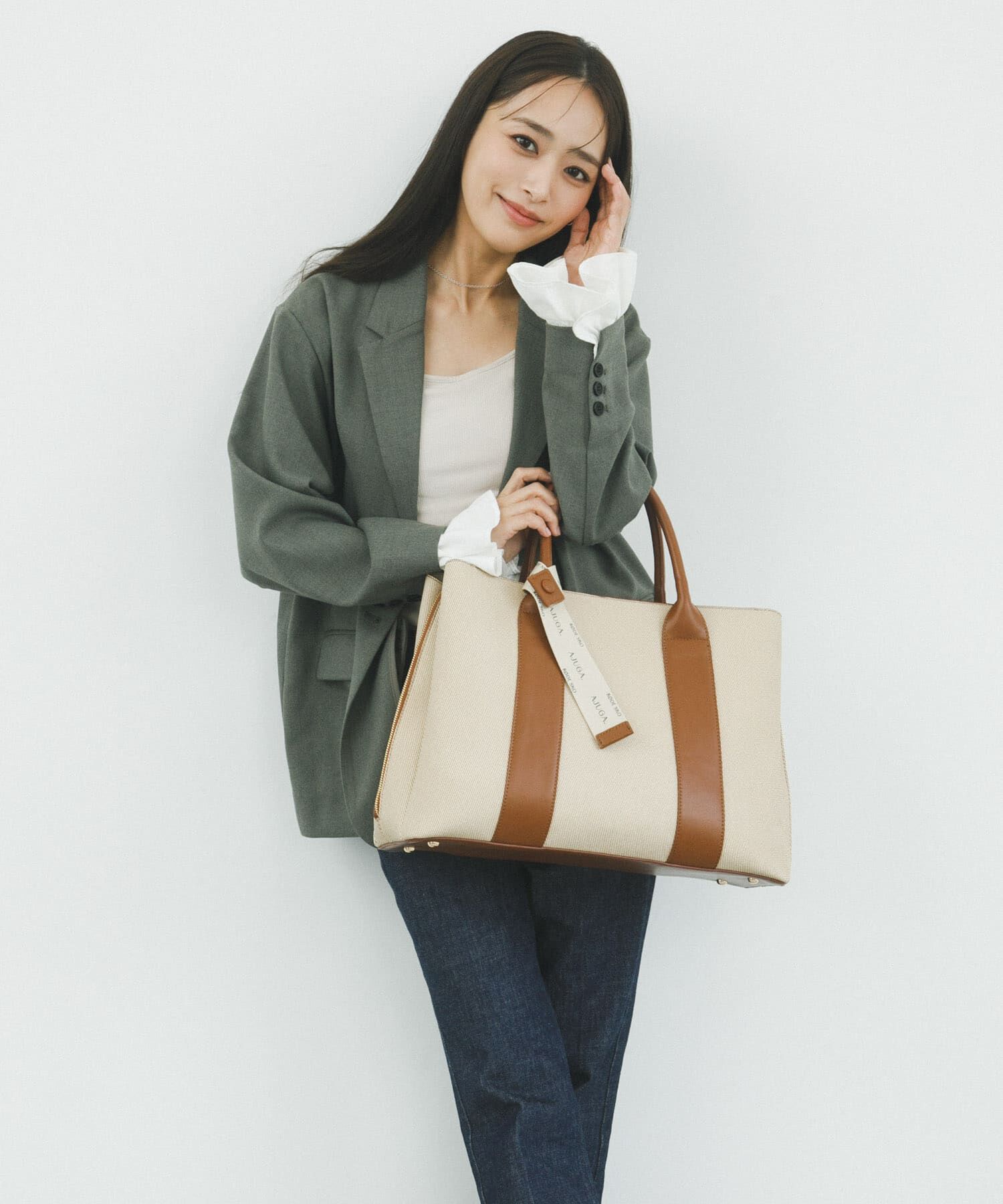 RODE SKO「『別注』AJUGA.&times;RODE SKO　ロゴリボン付ビッグトート」|トートバッグ|