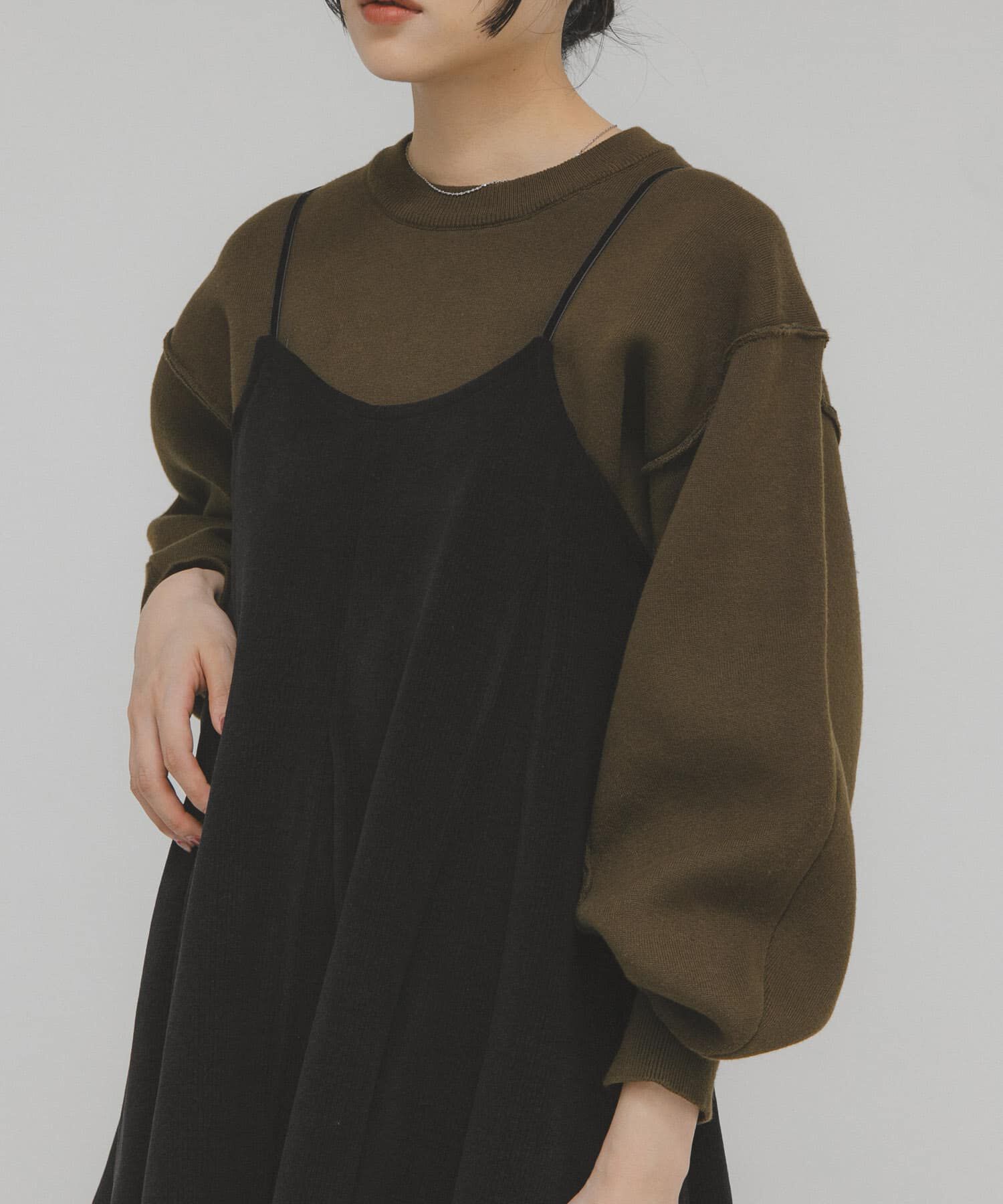  「スウェットライクニット」|ニット・セーター|カーキ