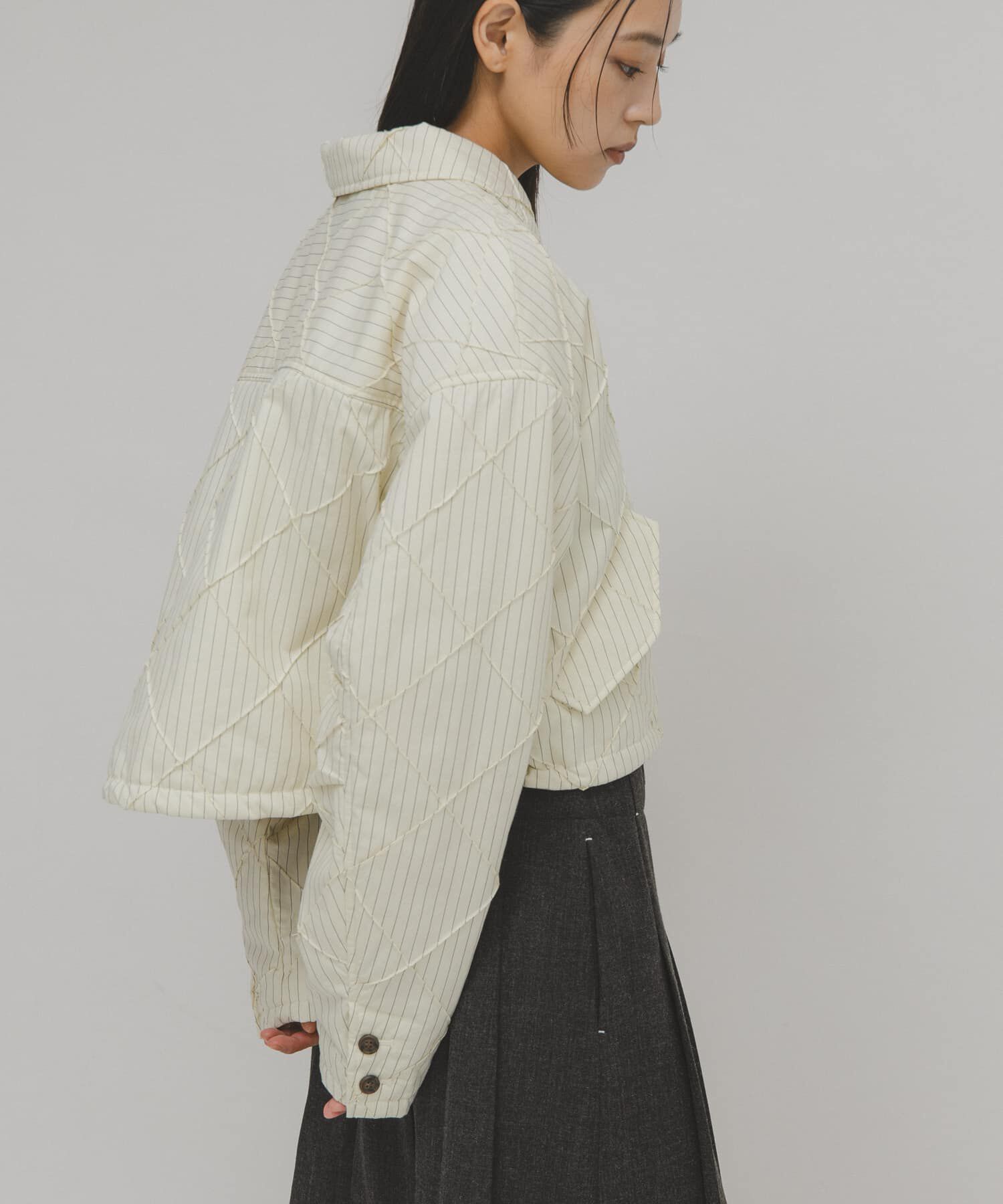  「キルティングシャツブルゾン」|ダウン|