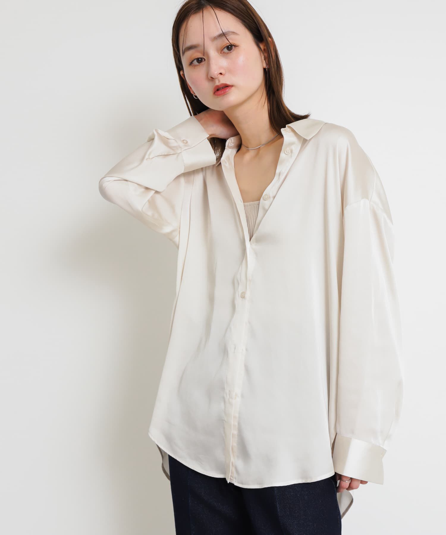 SENSE OF PLACE by URBAN RESEARCH「サテンルーズシャツ」|シャツ・ブラウス|