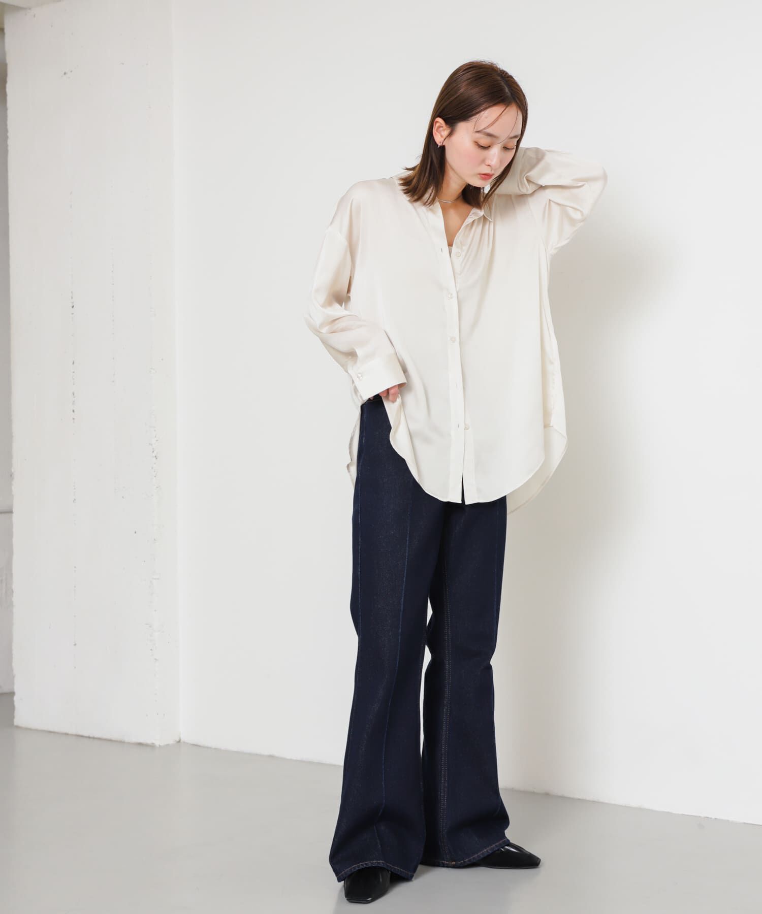 SENSE OF PLACE by URBAN RESEARCH「サテンルーズシャツ」|シャツ・ブラウス|