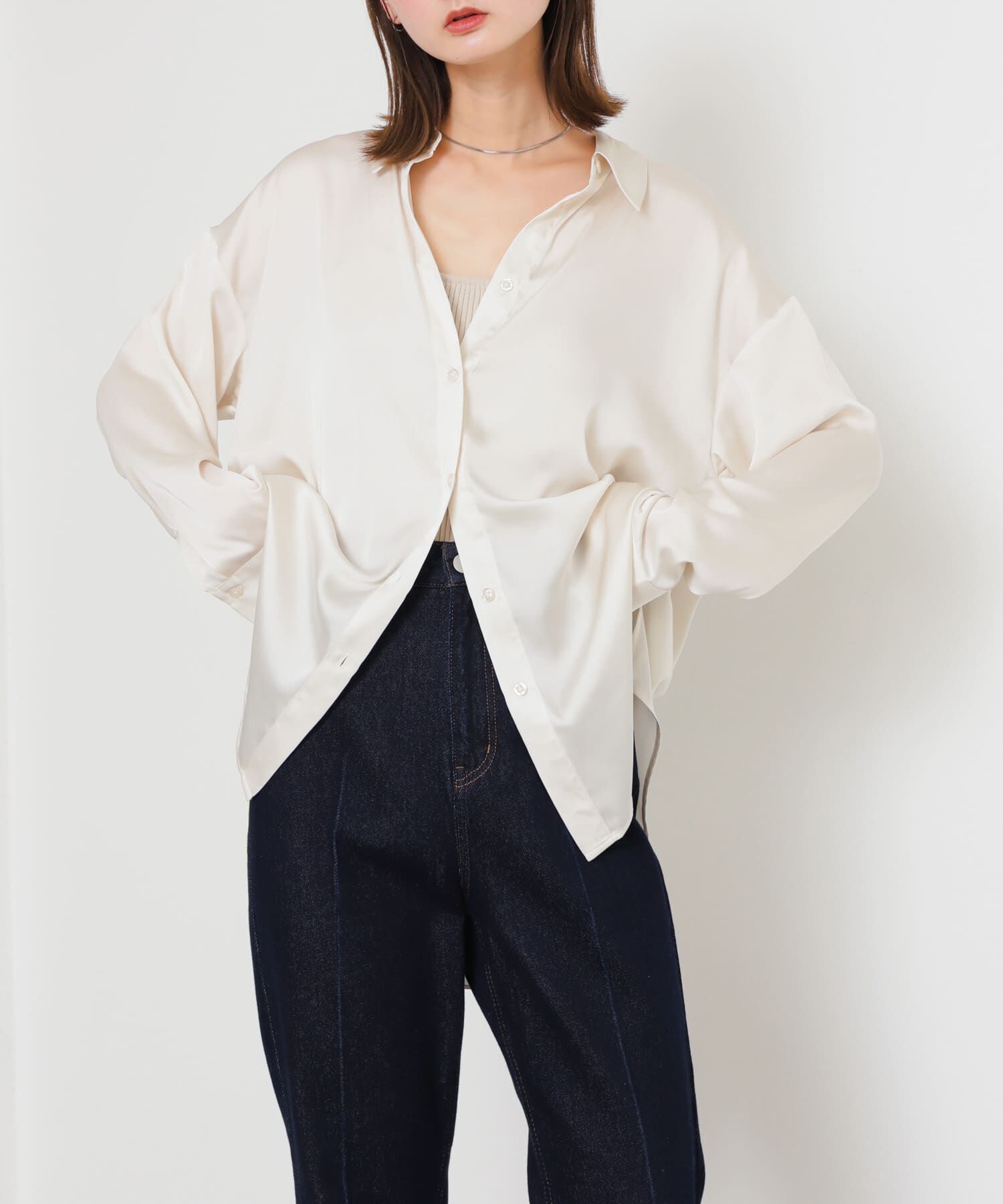 SENSE OF PLACE by URBAN RESEARCH「サテンルーズシャツ」|シャツ・ブラウス|