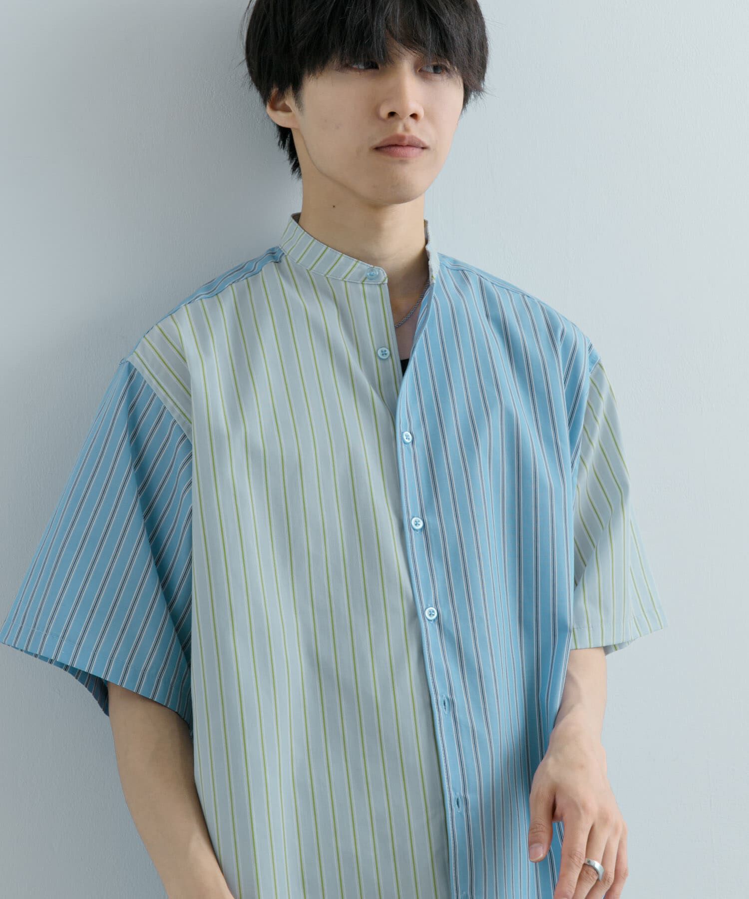 SENSE OF PLACE by URBAN RESEARCH「『ユニセックス』ストライプブロックドルーズシャツ」|シャツ・ブラウス|