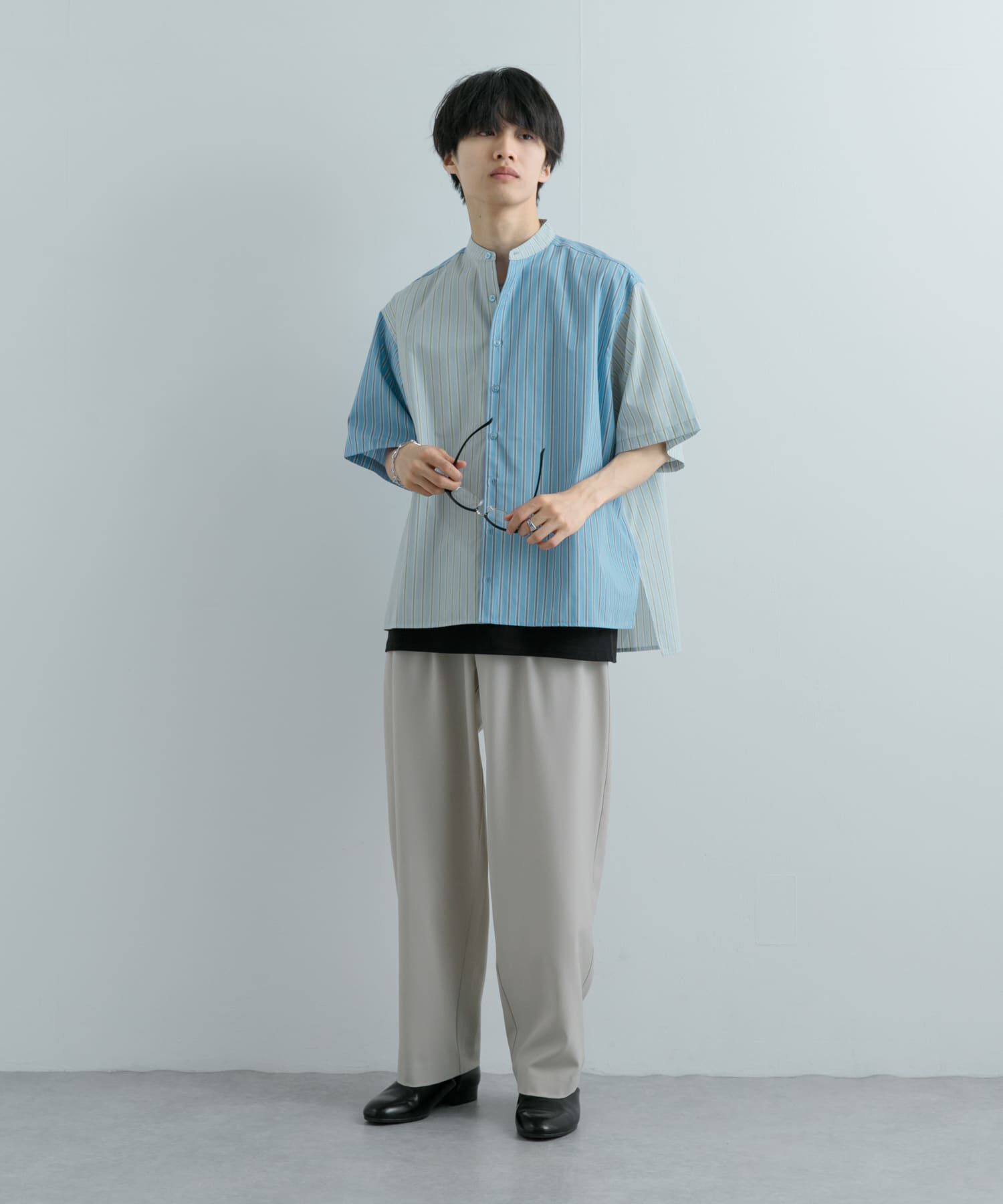 SENSE OF PLACE by URBAN RESEARCH「『ユニセックス』ストライプブロックドルーズシャツ」|シャツ・ブラウス|