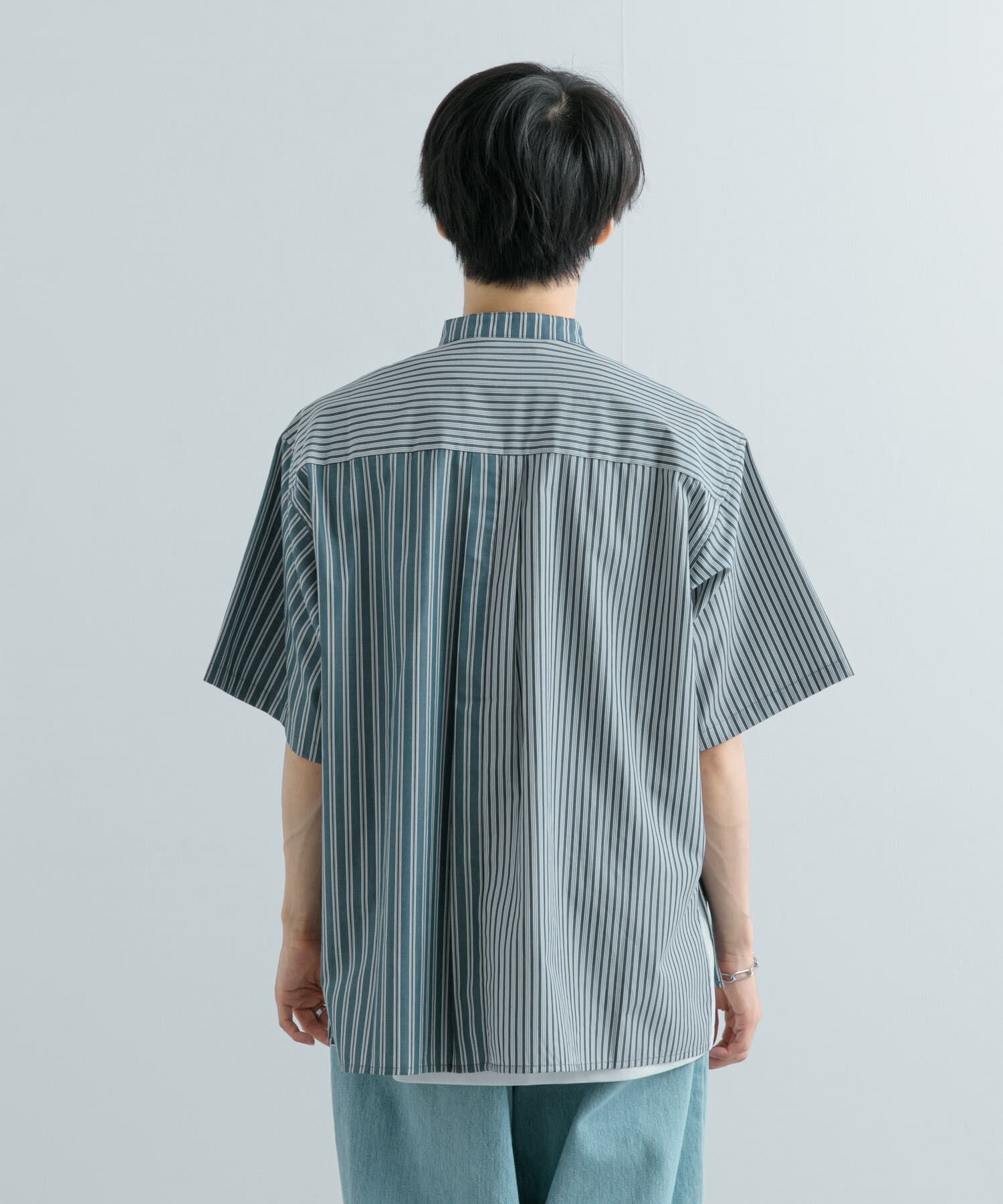 SENSE OF PLACE by URBAN RESEARCH「『ユニセックス』ストライプブロックドルーズシャツ」|シャツ・ブラウス|