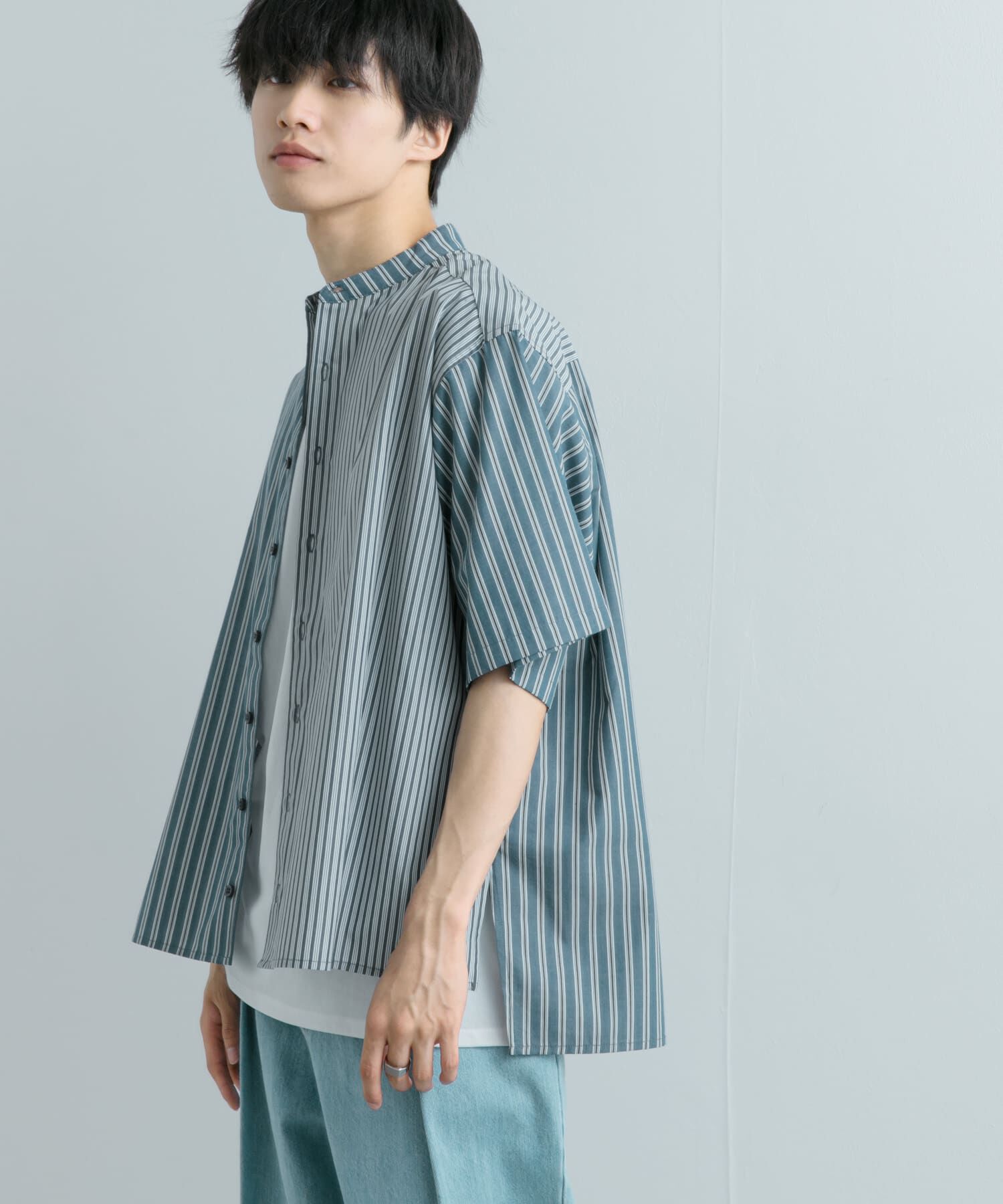 SENSE OF PLACE by URBAN RESEARCH「『ユニセックス』ストライプブロックドルーズシャツ」|シャツ・ブラウス|