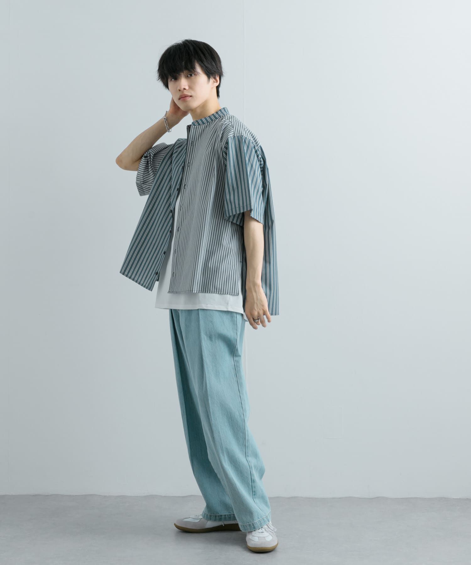 SENSE OF PLACE by URBAN RESEARCH「『ユニセックス』ストライプブロックドルーズシャツ」|シャツ・ブラウス|