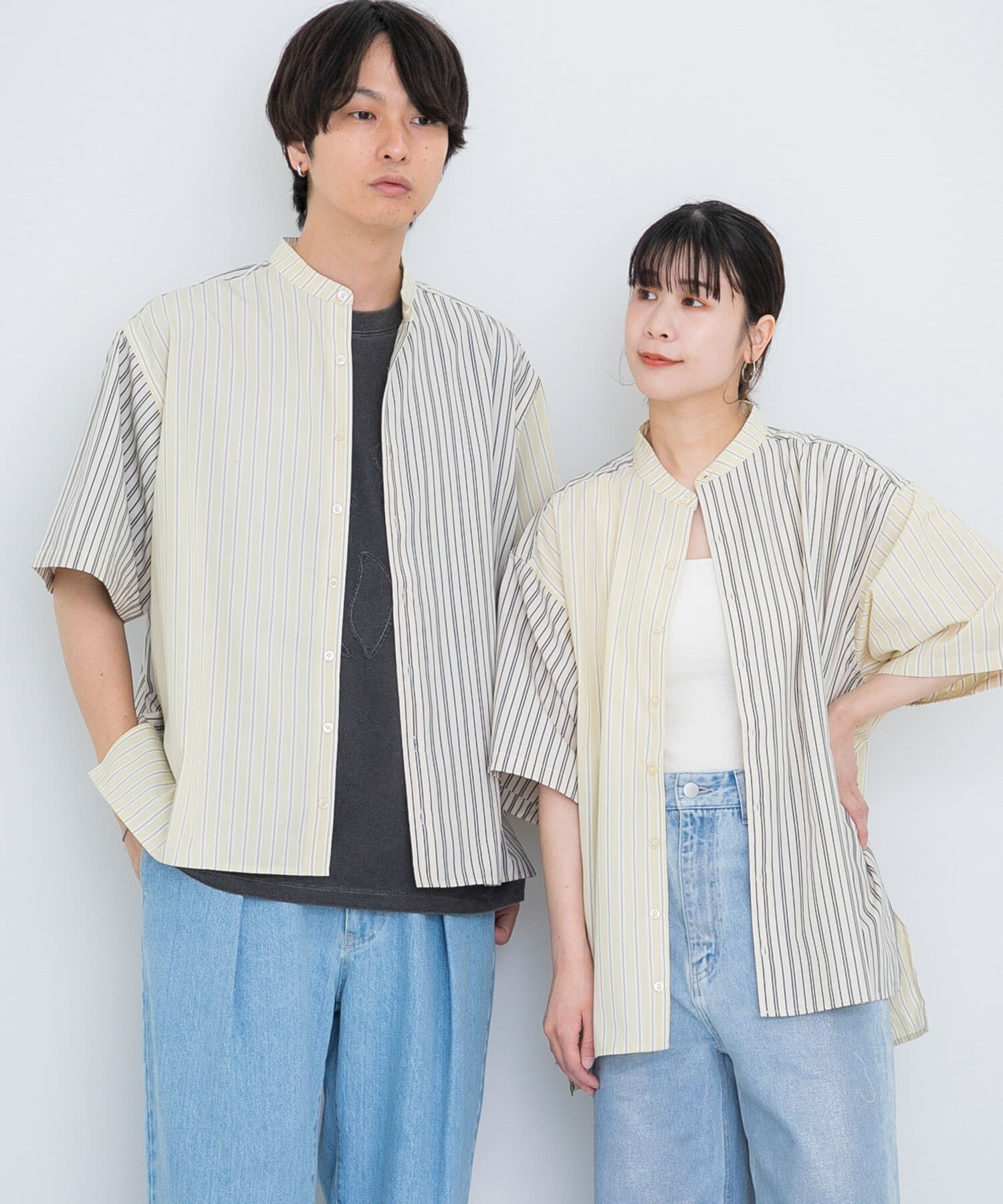 SENSE OF PLACE by URBAN RESEARCH「『ユニセックス』ストライプブロックドルーズシャツ」|シャツ・ブラウス|