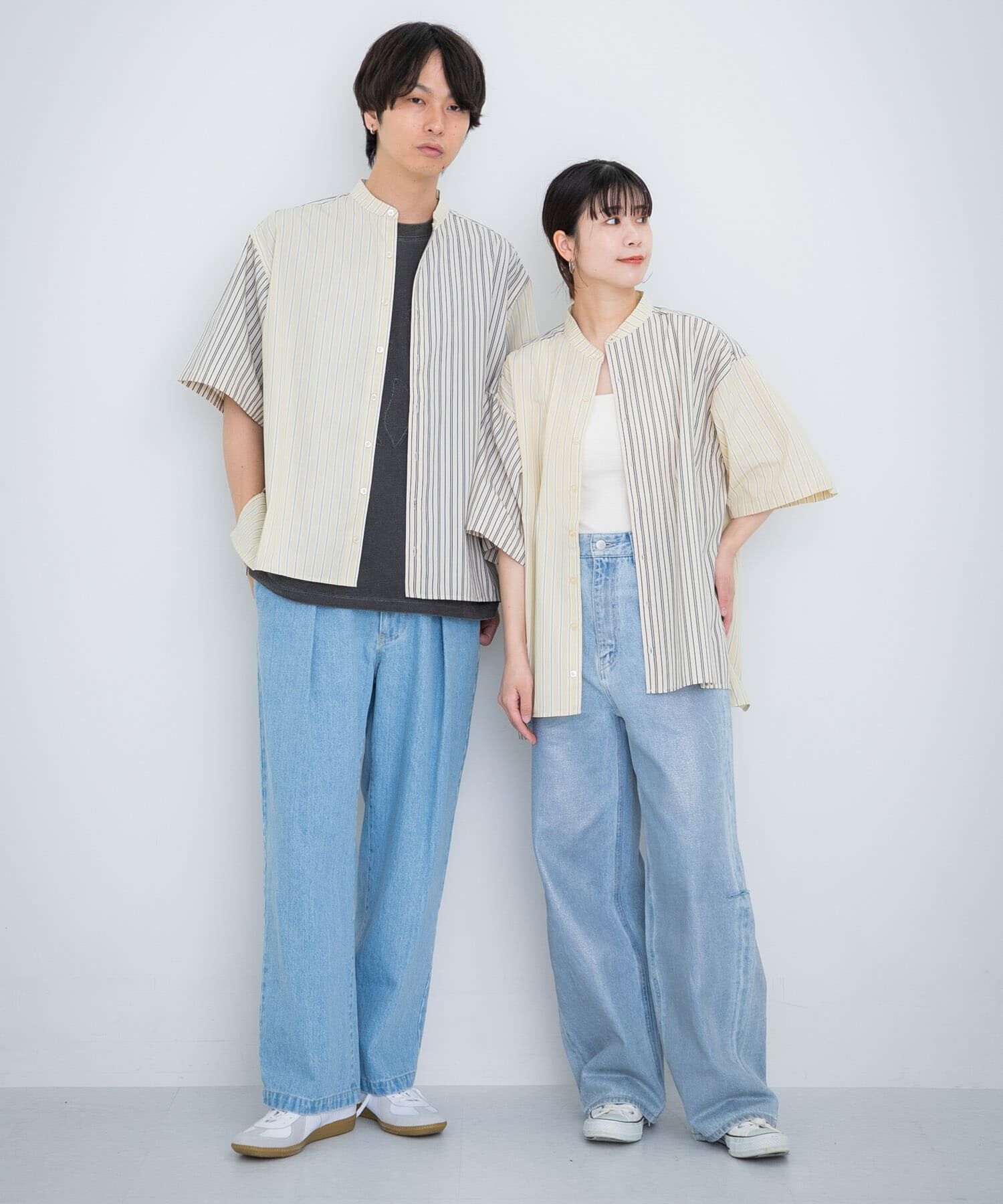 SENSE OF PLACE by URBAN RESEARCH「『ユニセックス』ストライプブロックドルーズシャツ」|シャツ・ブラウス|