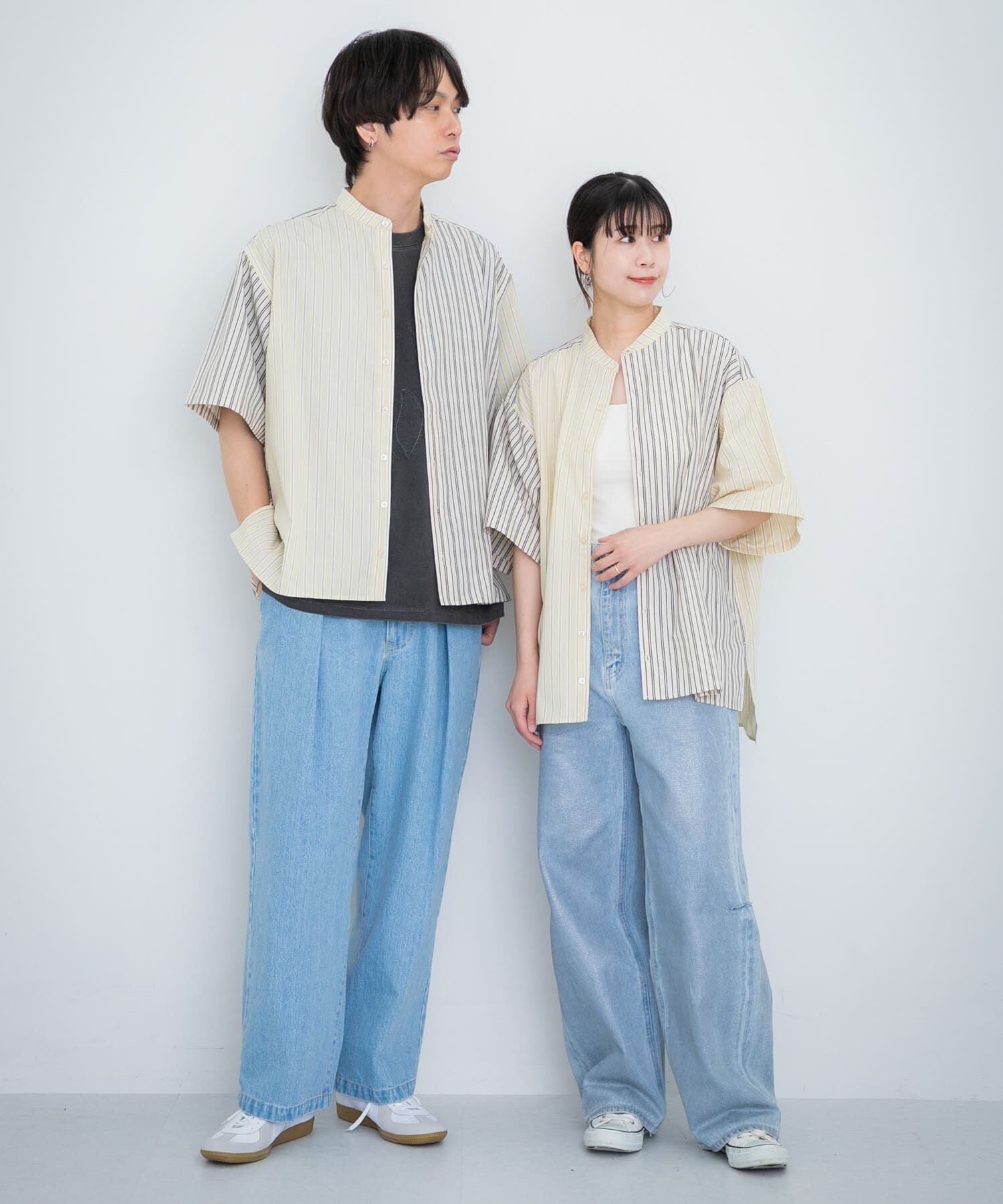 SENSE OF PLACE by URBAN RESEARCH「『ユニセックス』ストライプブロックドルーズシャツ」|シャツ・ブラウス|