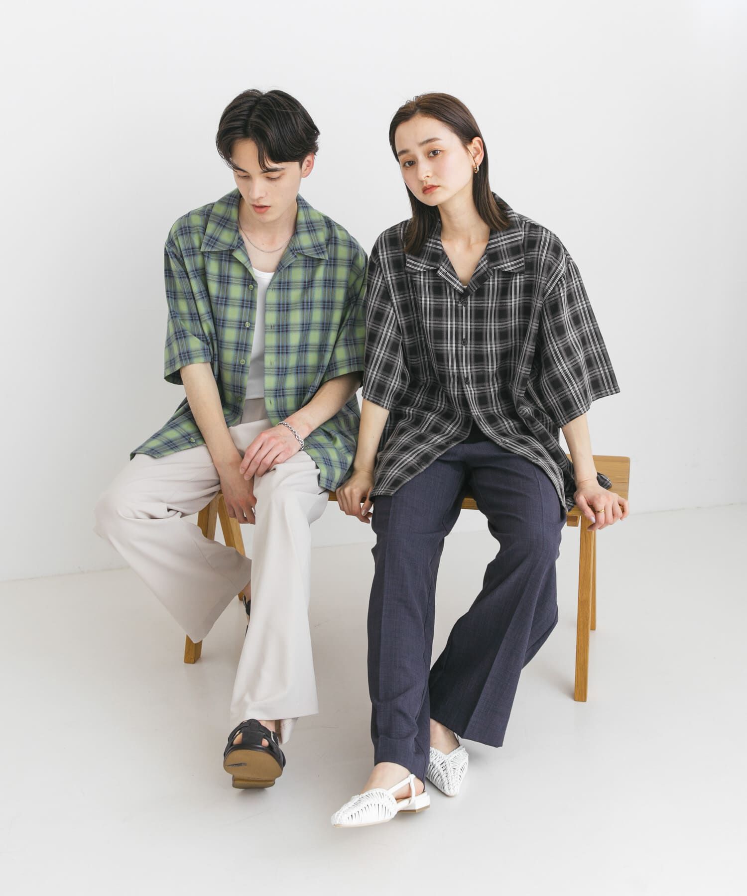 SENSE OF PLACE by URBAN RESEARCH「『ユニセックス』オンブレーチェックショートスリーブシャツ」|シャツ・ブラウス|