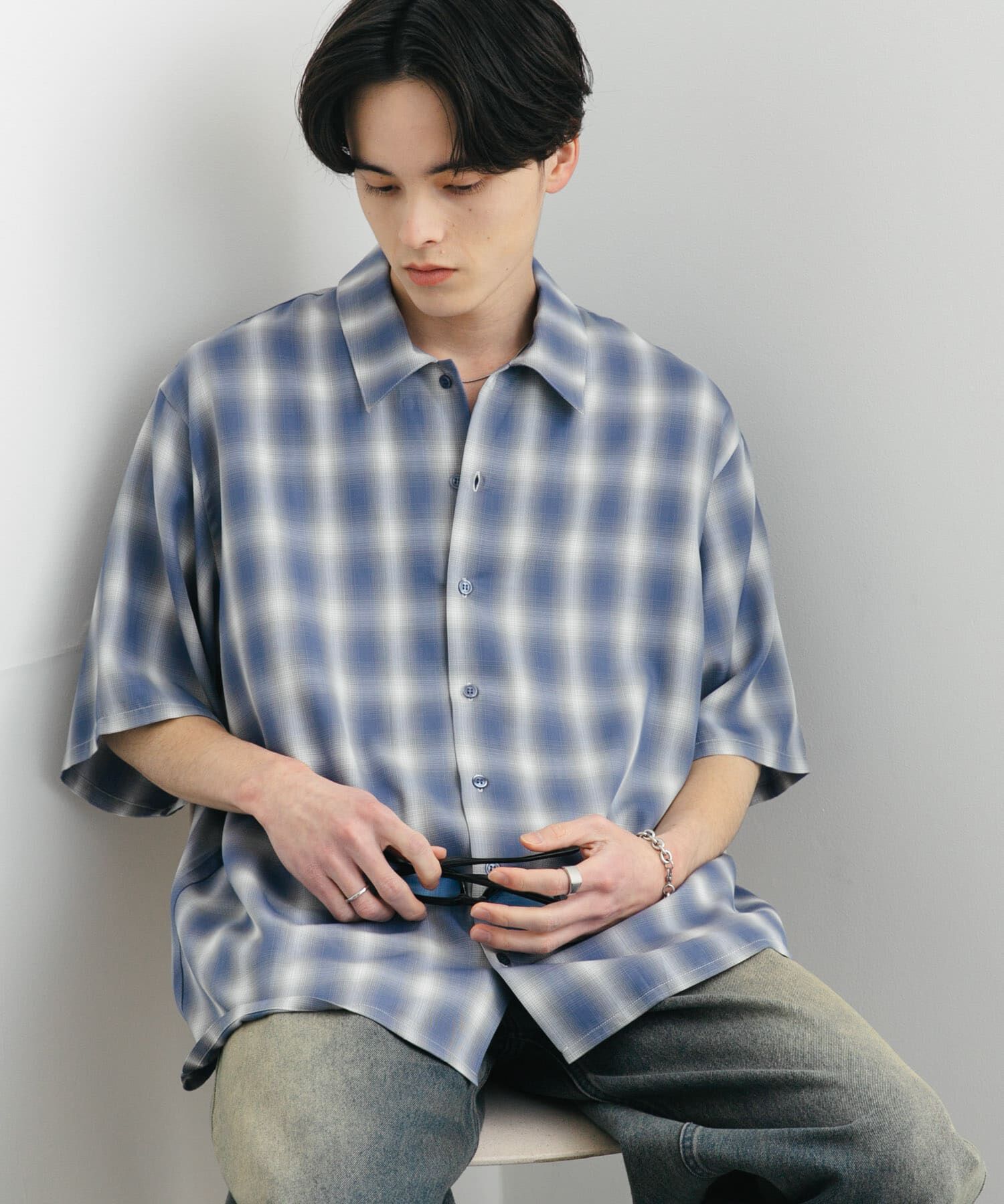 SENSE OF PLACE by URBAN RESEARCH「『ユニセックス』オンブレーチェックショートスリーブシャツ」|シャツ・ブラウス|