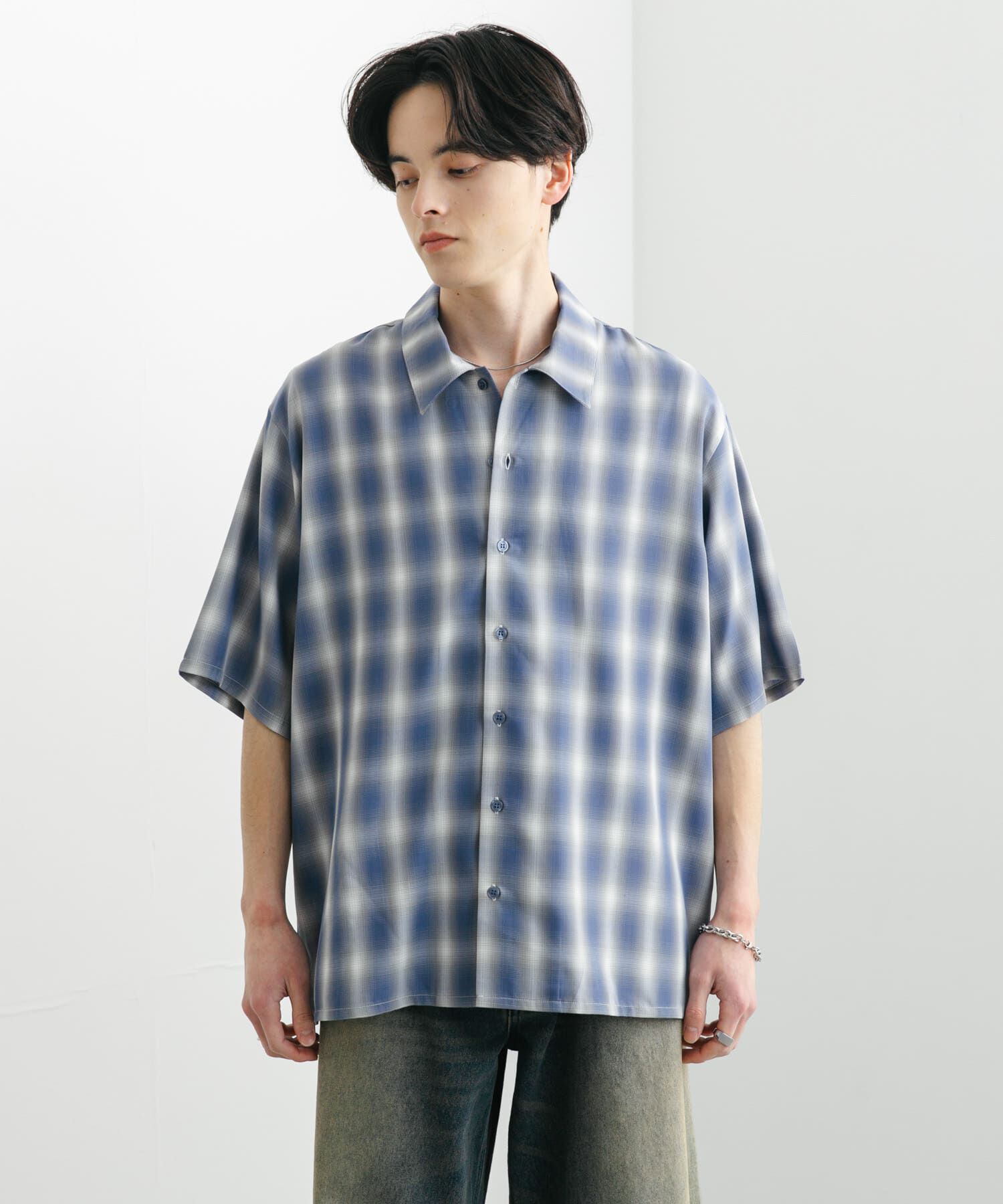 SENSE OF PLACE by URBAN RESEARCH「『ユニセックス』オンブレーチェックショートスリーブシャツ」|シャツ・ブラウス|