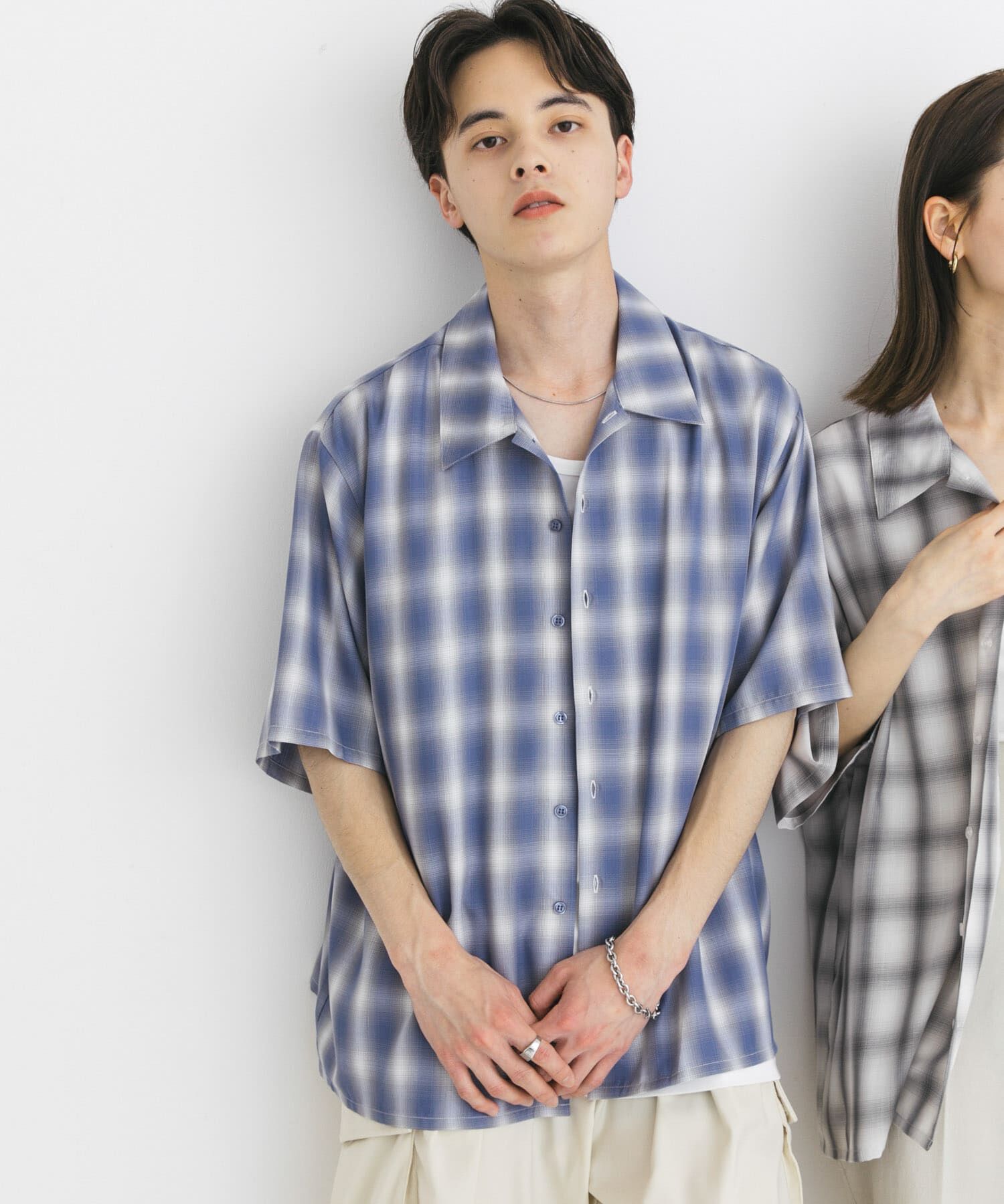 SENSE OF PLACE by URBAN RESEARCH「『ユニセックス』オンブレーチェックショートスリーブシャツ」|シャツ・ブラウス|