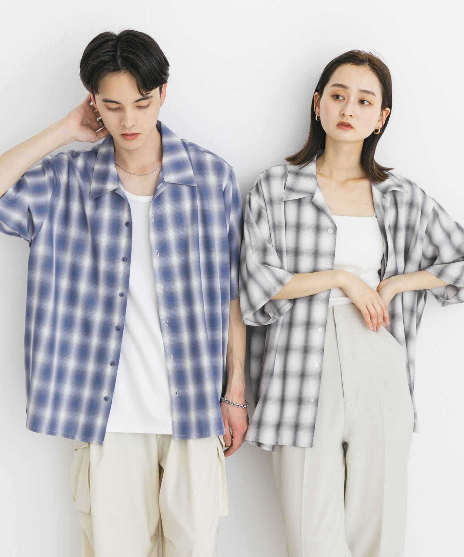 SENSE OF PLACE by URBAN RESEARCH「『ユニセックス』オンブレーチェックショートスリーブシャツ」|シャツ・ブラウス|