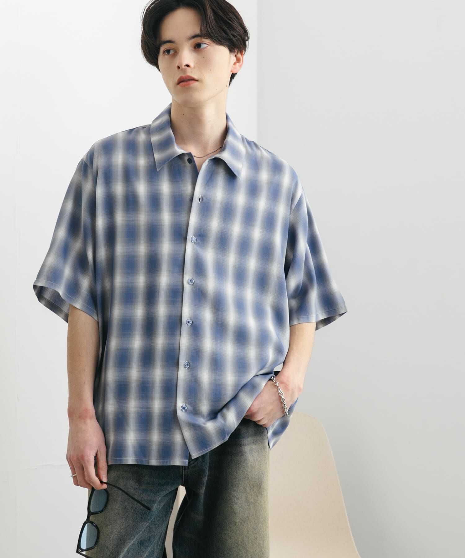 SENSE OF PLACE by URBAN RESEARCH「『ユニセックス』オンブレーチェックショートスリーブシャツ」|シャツ・ブラウス|