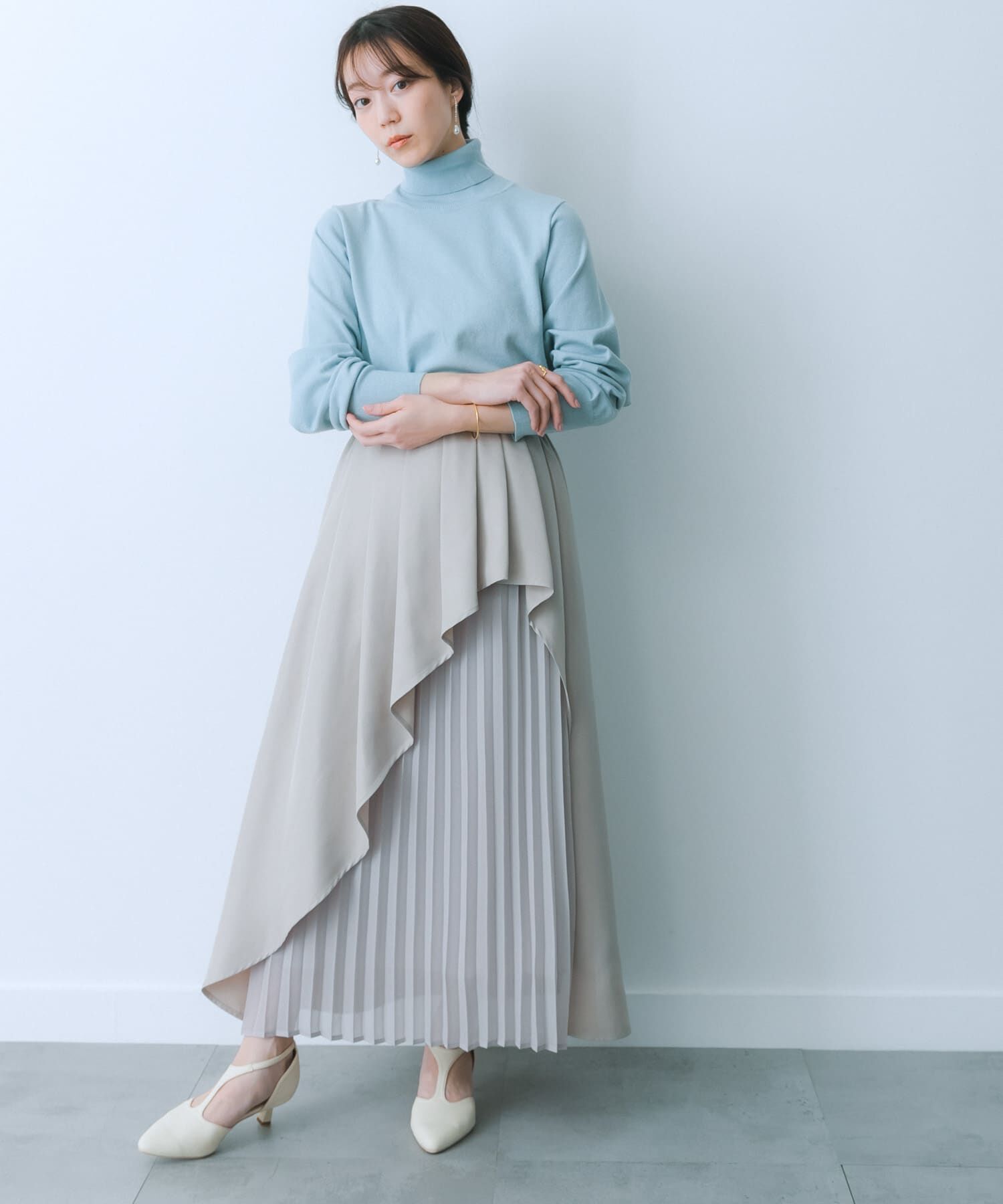 SENSE OF PLACE by URBAN RESEARCH「シアープリーツレイヤードスカート」|スカート|ライトベージュ