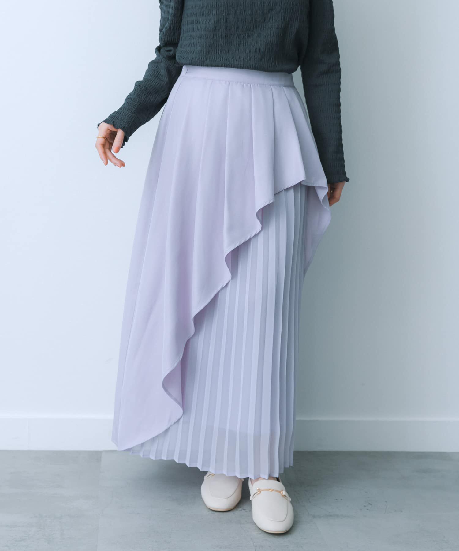 SENSE OF PLACE by URBAN RESEARCH「シアープリーツレイヤードスカート」|スカート|