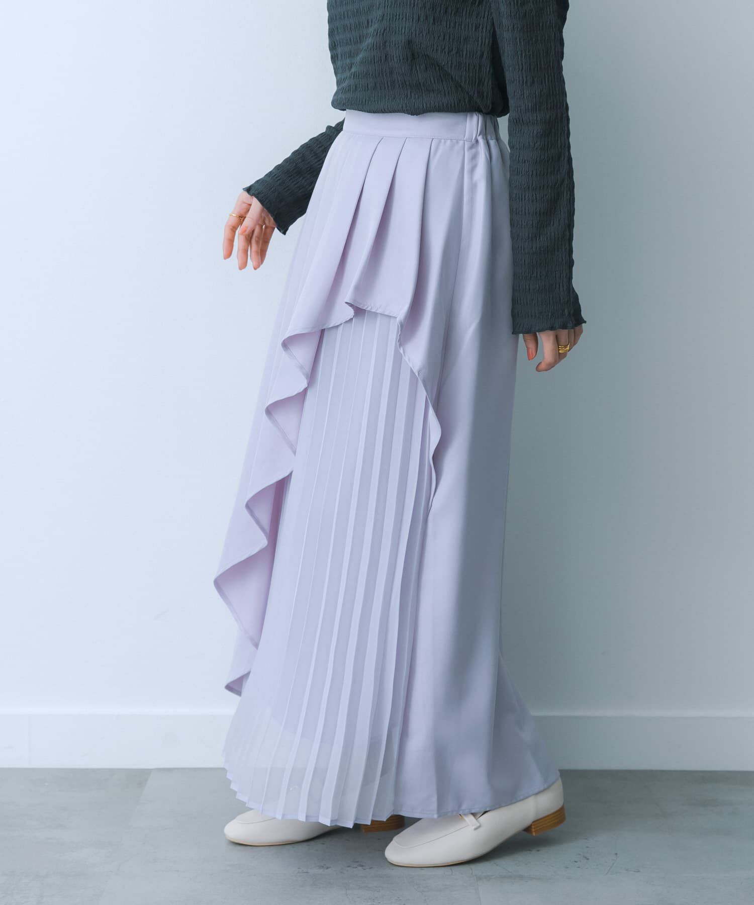 SENSE OF PLACE by URBAN RESEARCH「シアープリーツレイヤードスカート」|スカート|