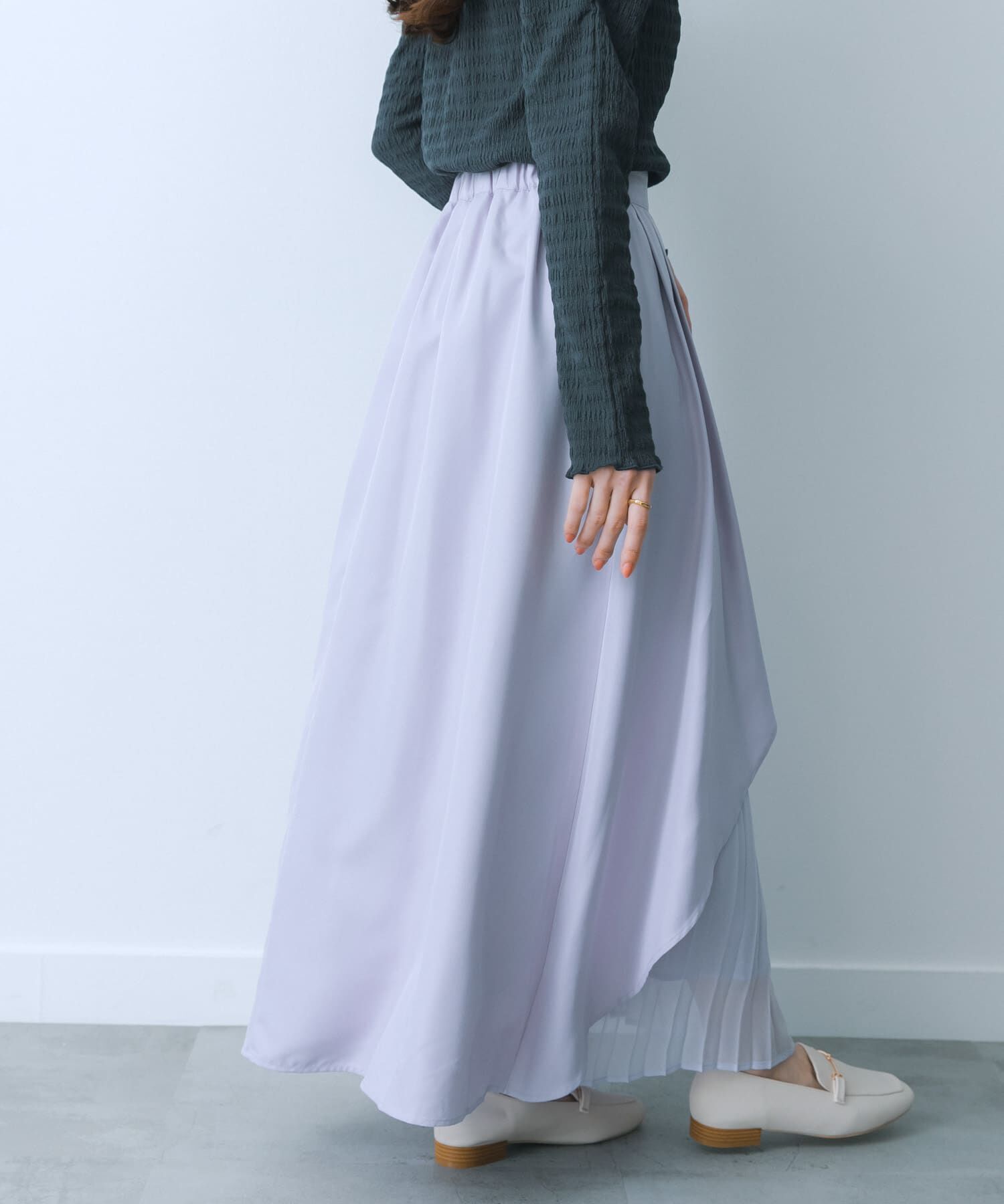 SENSE OF PLACE by URBAN RESEARCH「シアープリーツレイヤードスカート」|スカート|